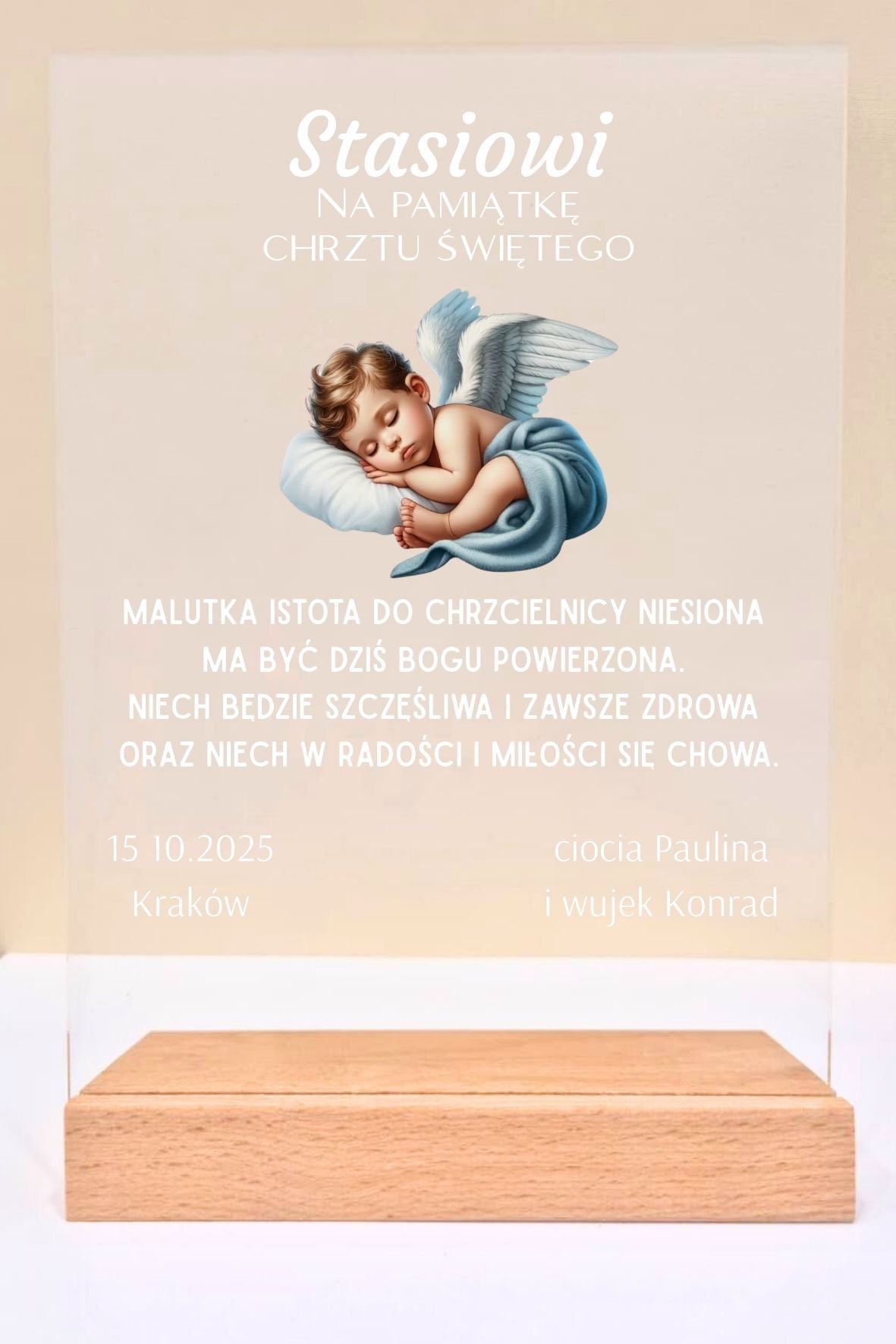 Statuetka Plexi, Chrzest - personalizowana #018