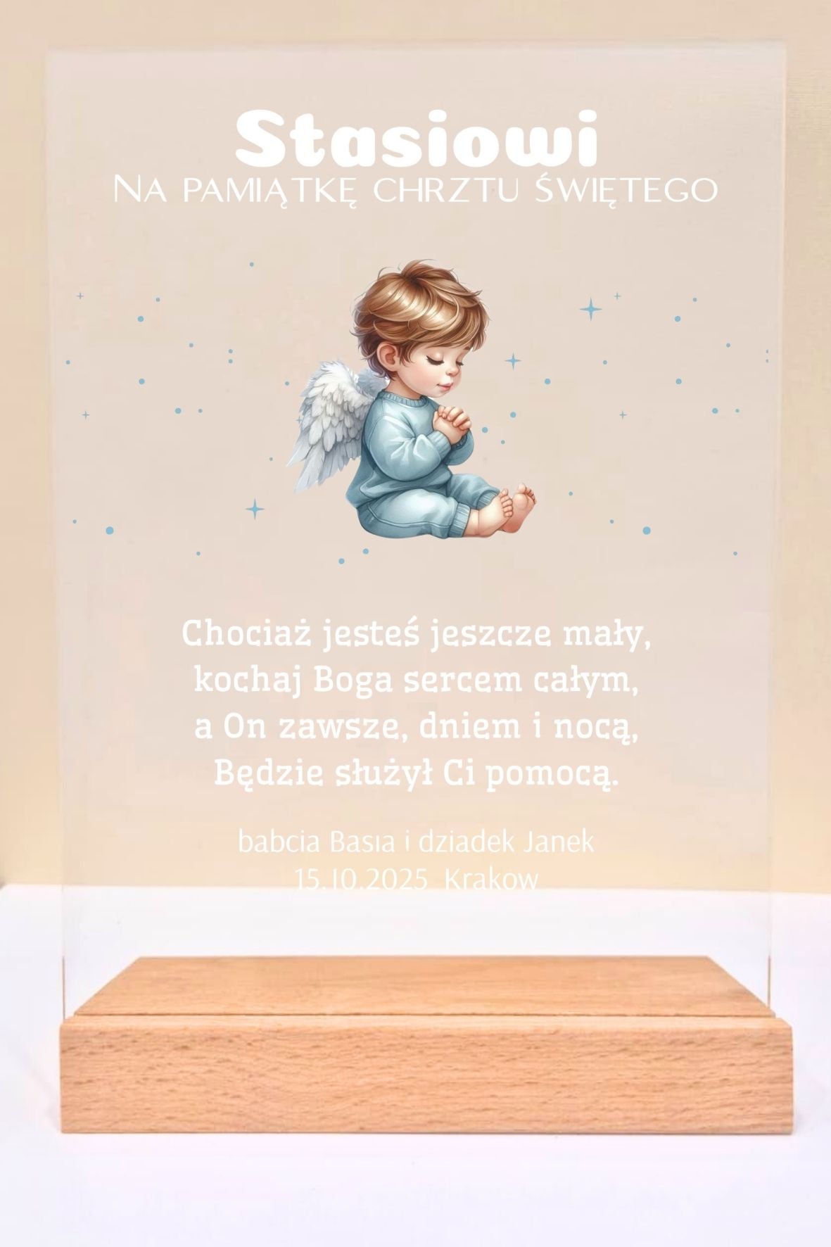 Statuetka Plexi, Chrzest - personalizowana #021