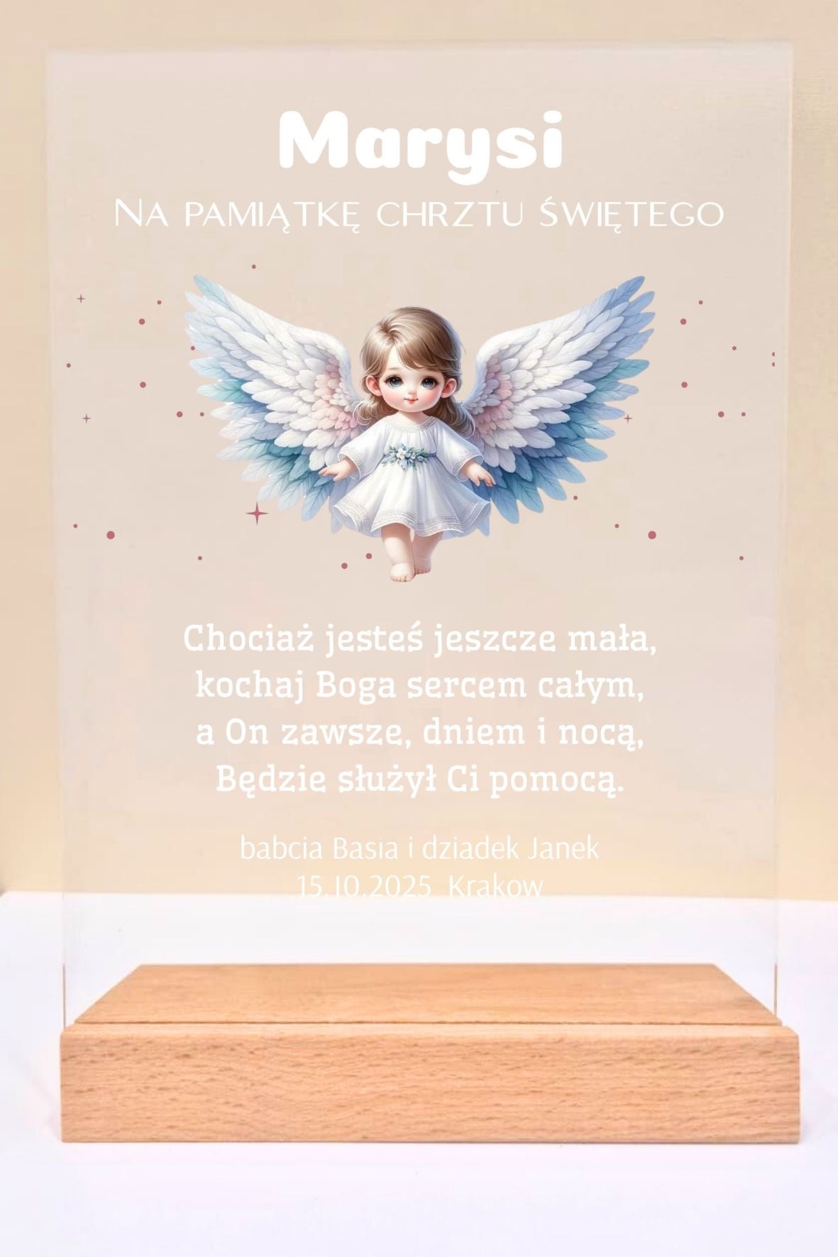Statuetka Plexi, Chrzest - personalizowana #022