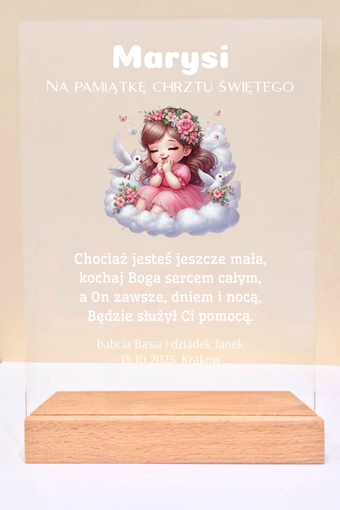 Statuetka Plexi, Chrzest - personalizowana #023