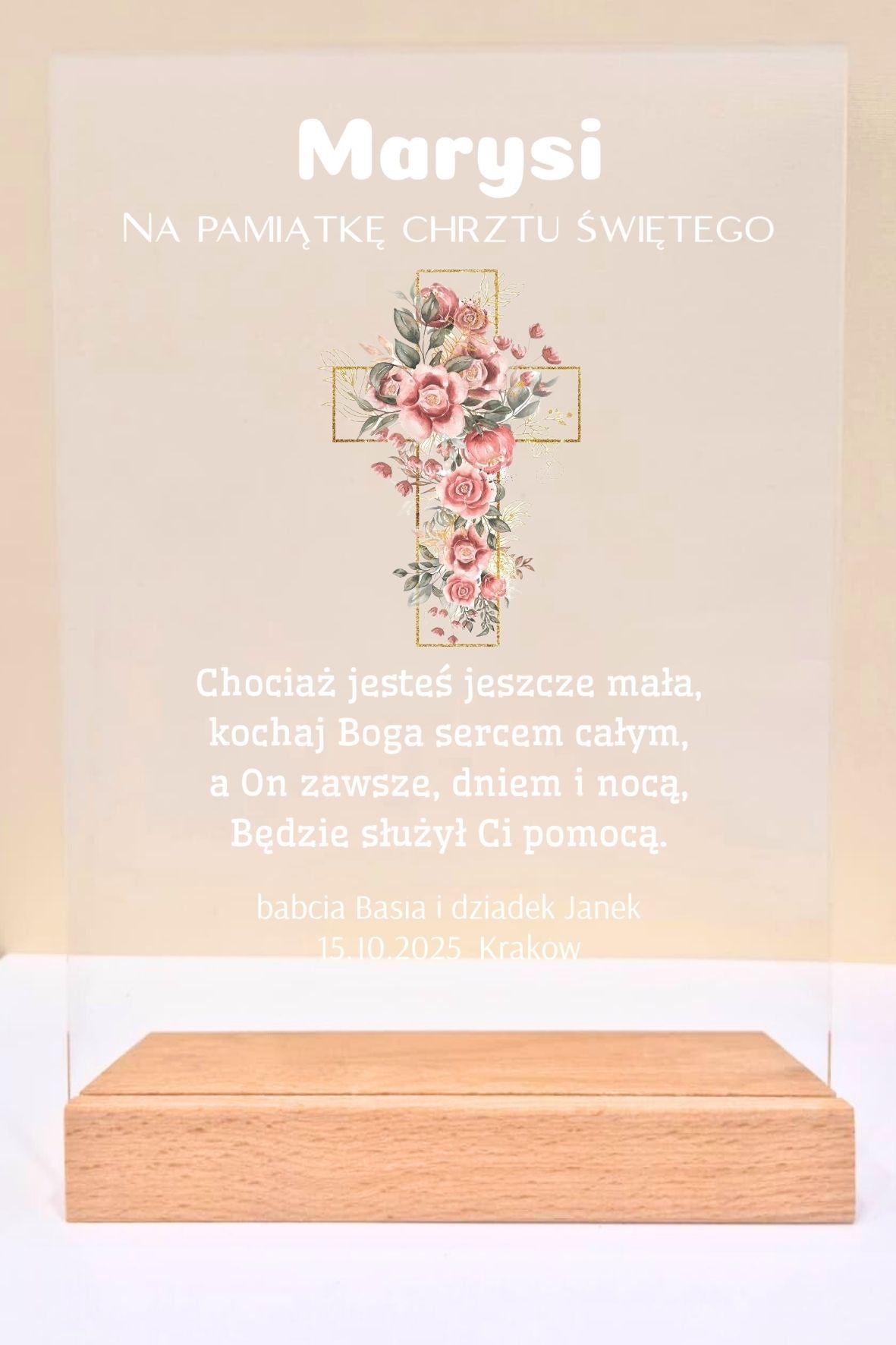 Statuetka Plexi, Chrzest - personalizowana #024