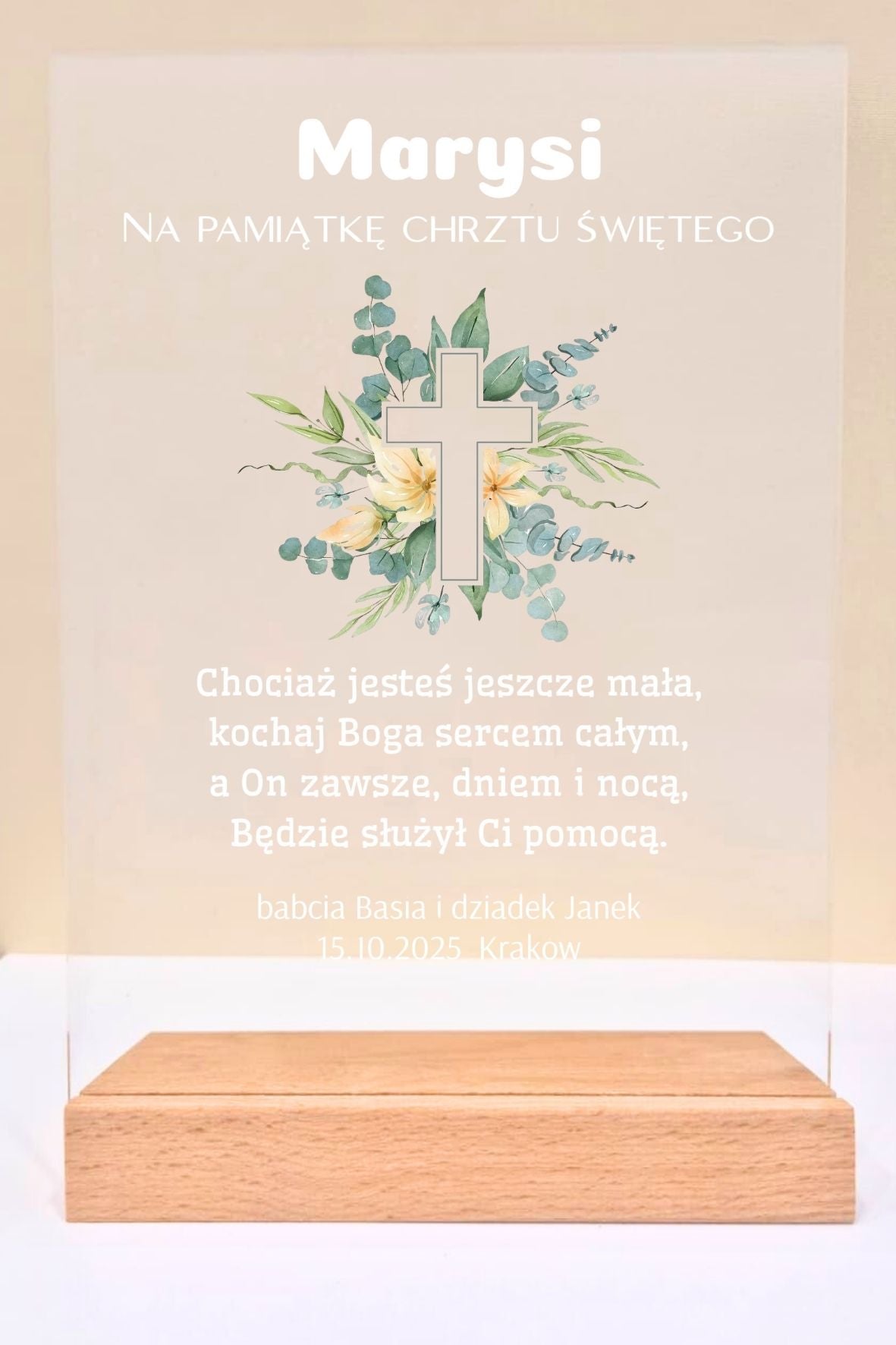 Statuetka Plexi, Chrzest - personalizowana #026
