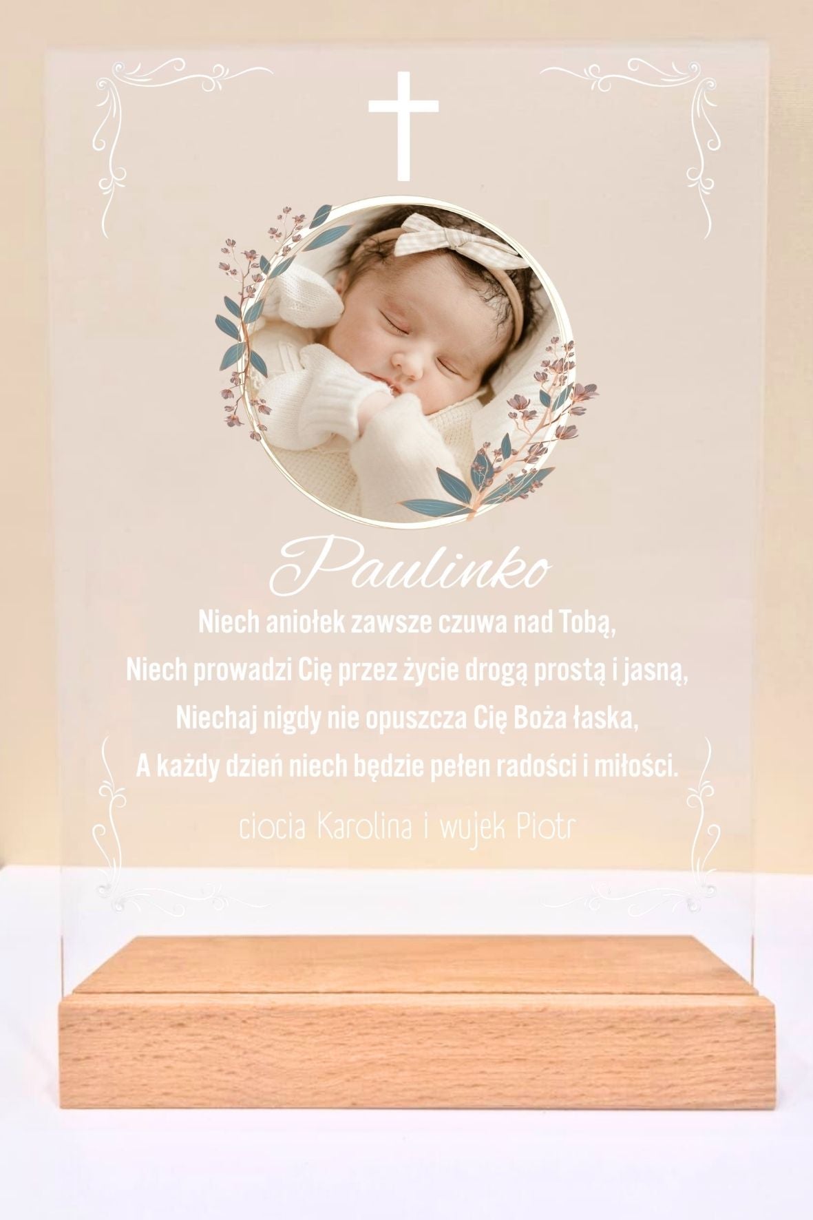 Statuetka Plexi, Chrzest - personalizowana #028