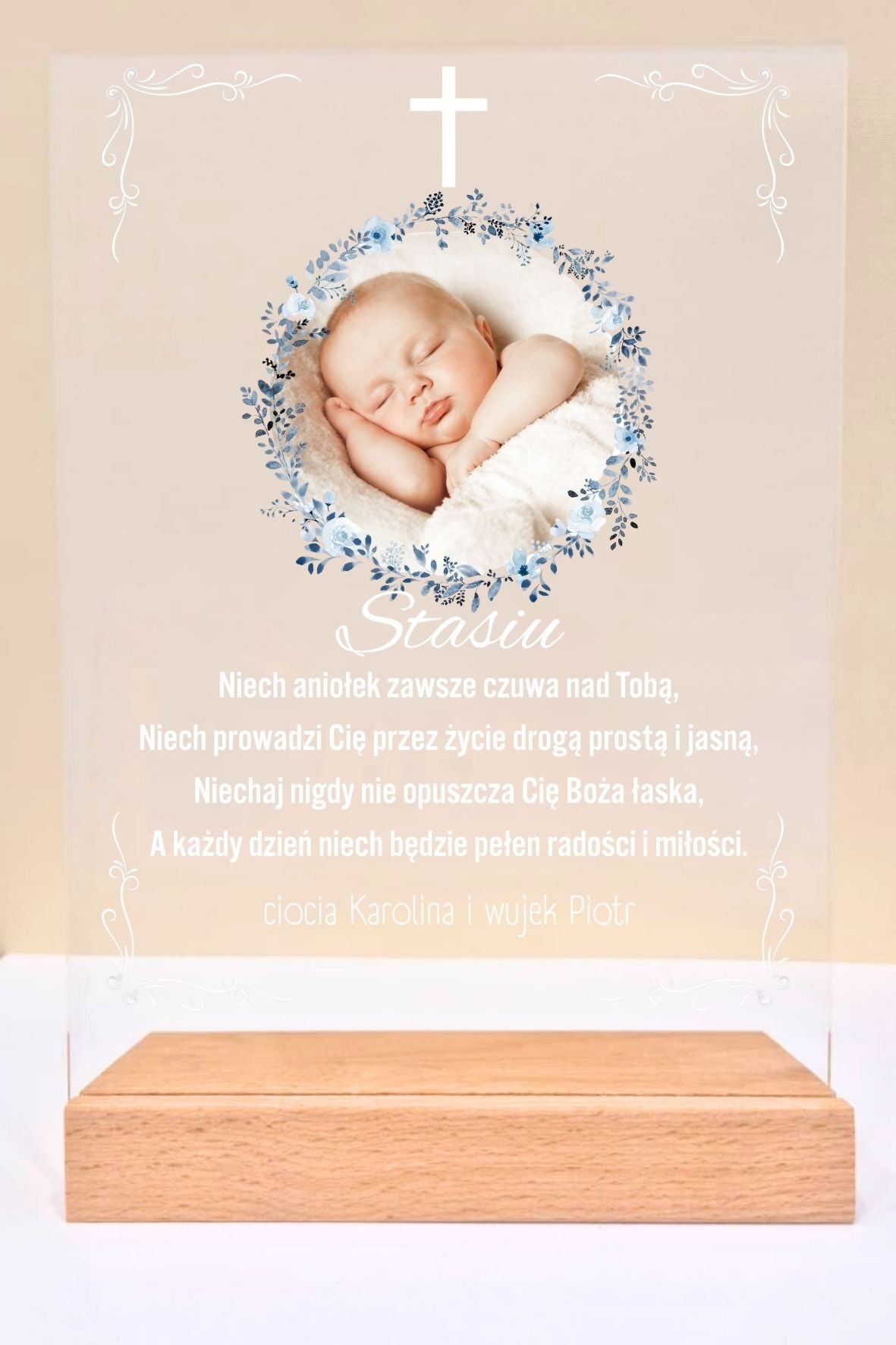 Statuetka Plexi, Chrzest - personalizowana #029