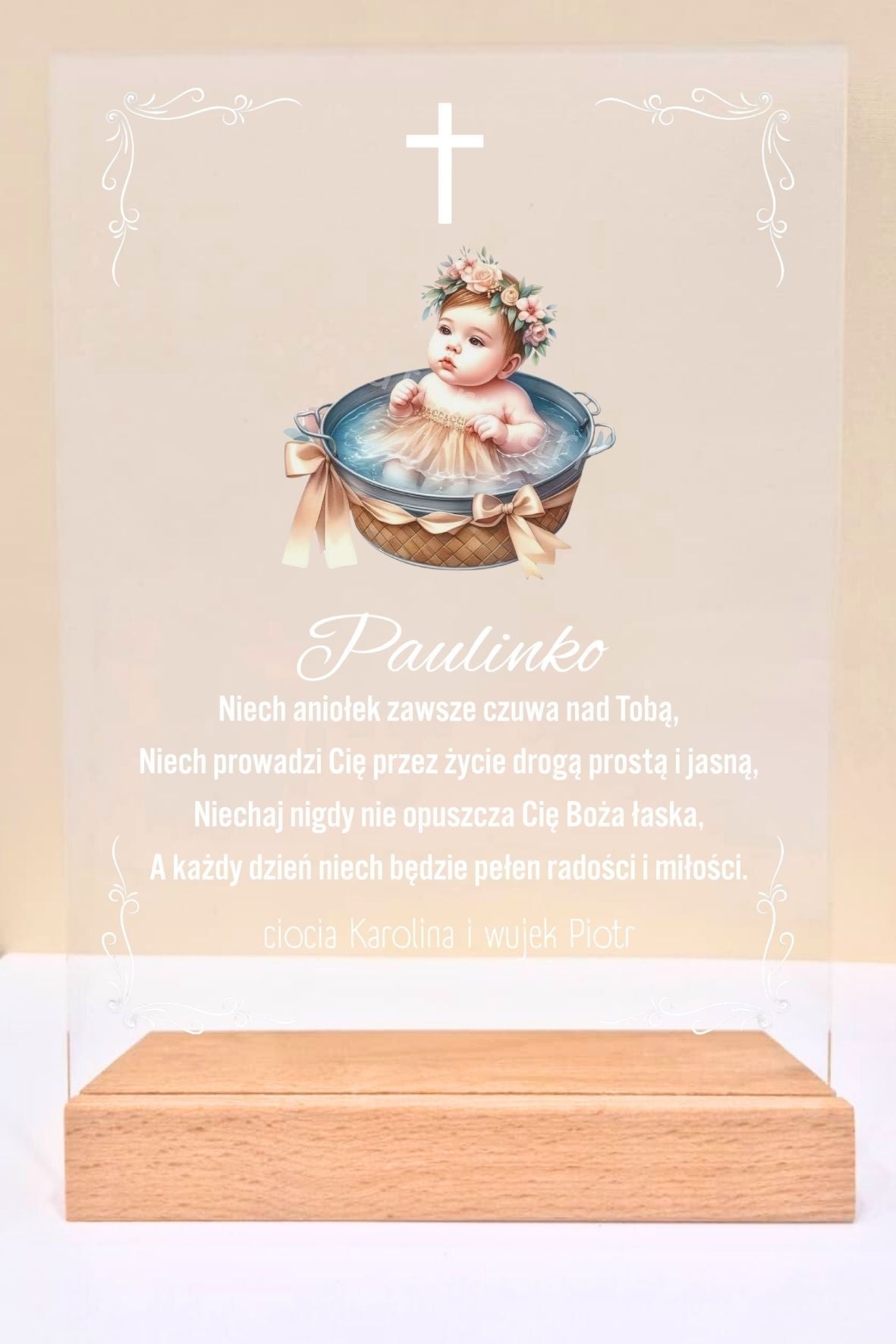 Statuetka Plexi, Chrzest - personalizowana #030
