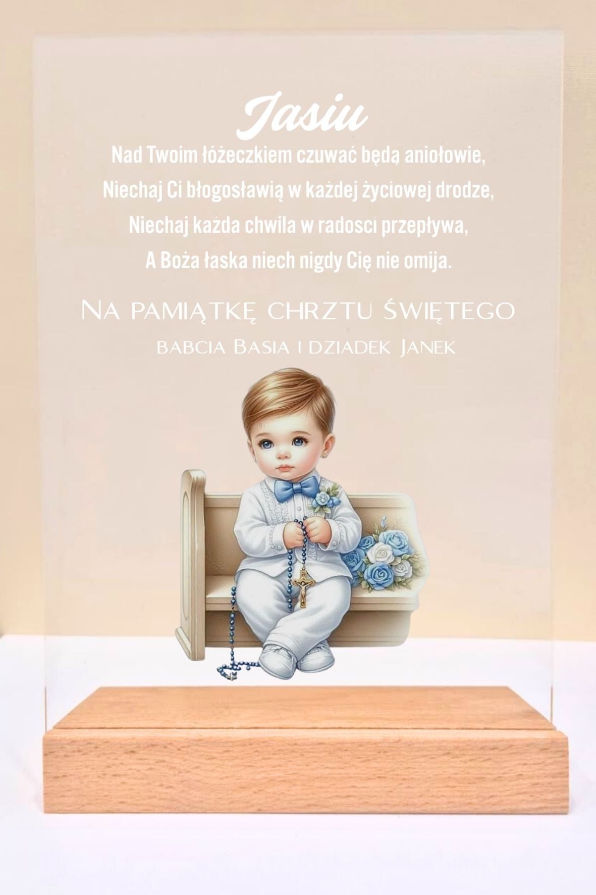 Statuetka Plexi, Chrzest - personalizowana #031