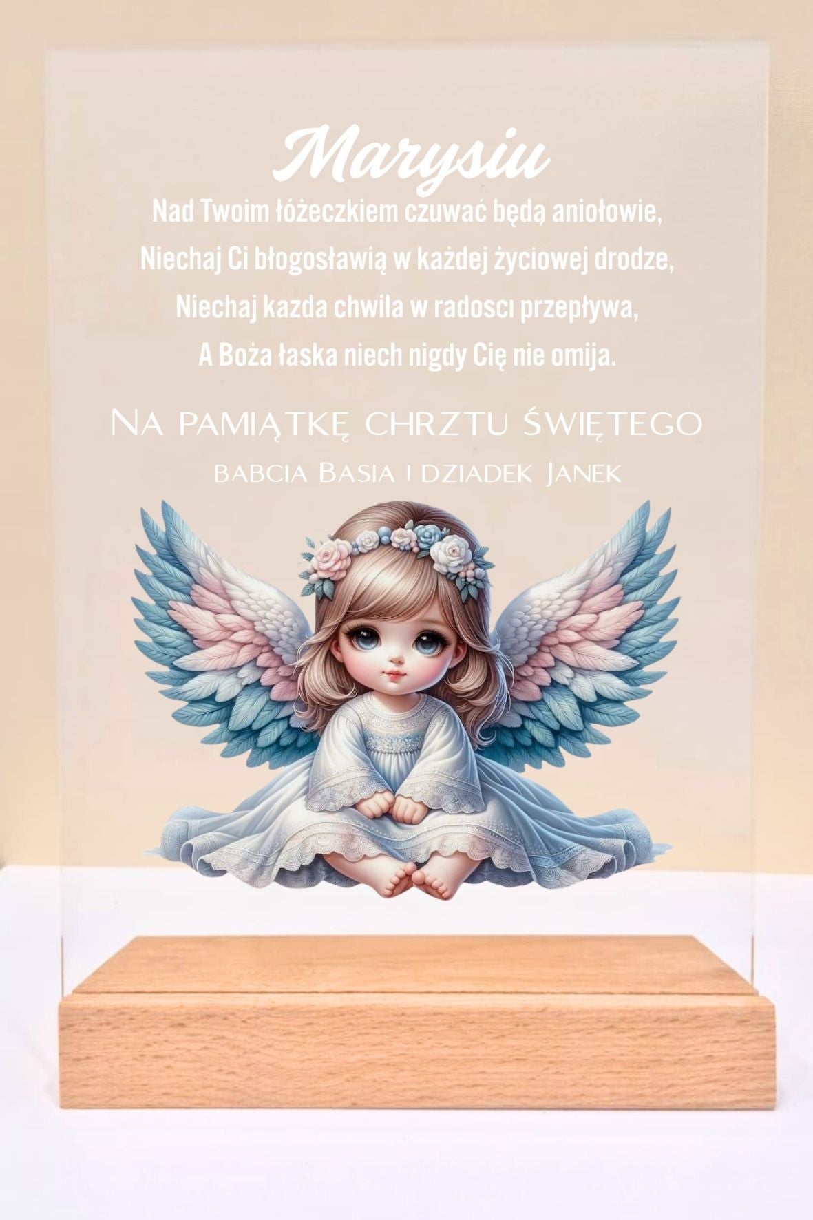 Statuetka Plexi, Chrzest - personalizowana #033