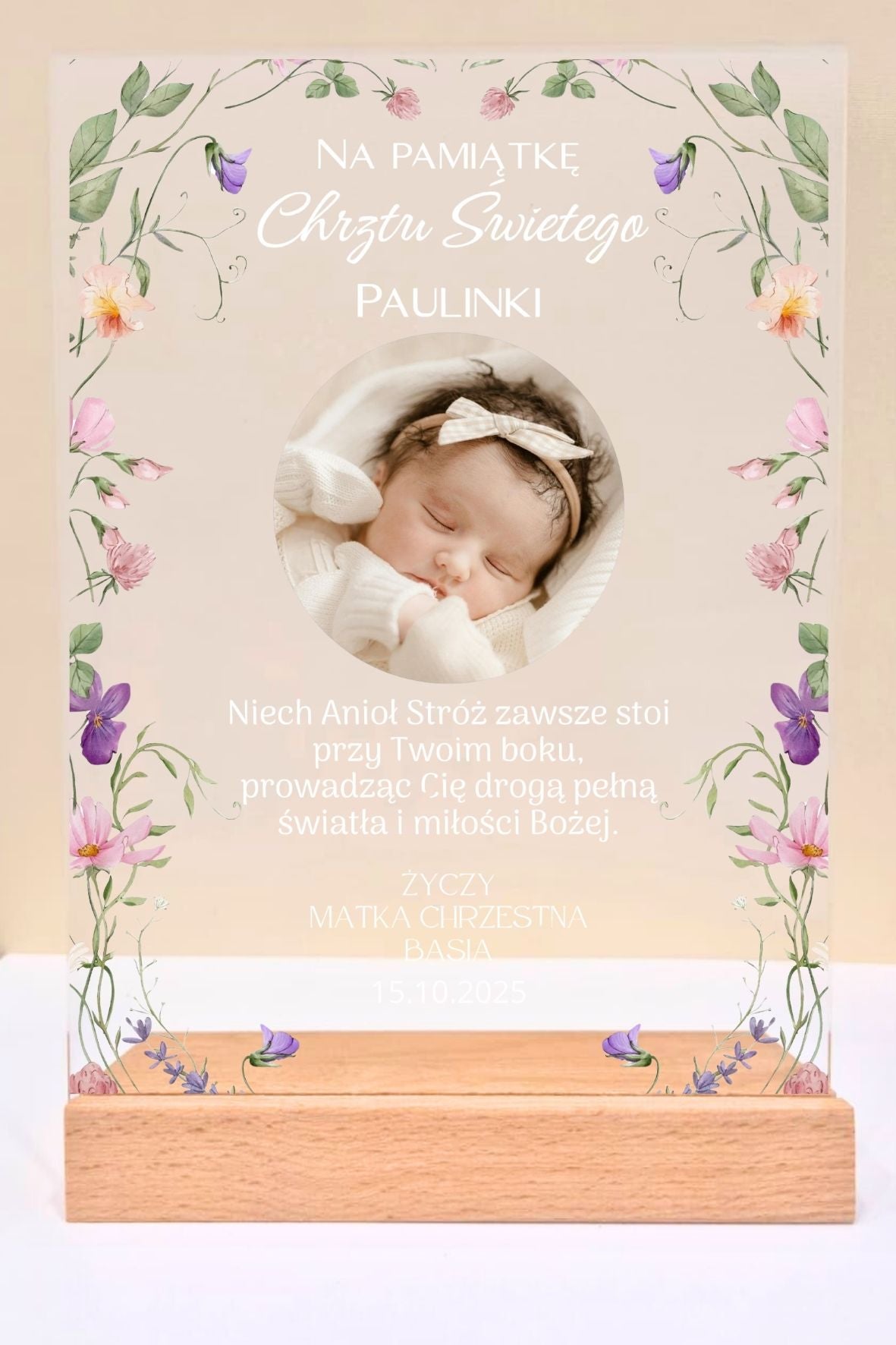 Statuetka Plexi, Chrzest - personalizowana #036