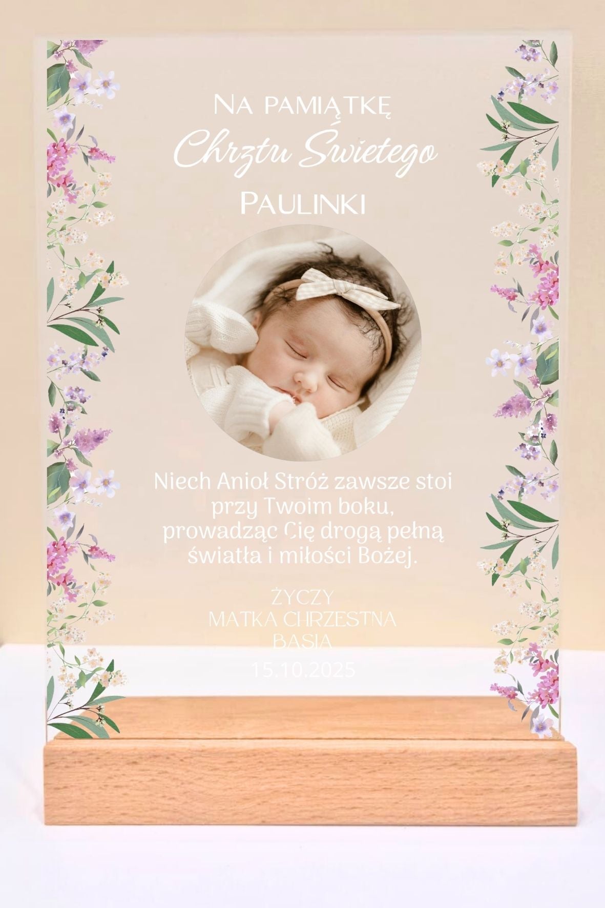 Statuetka Plexi, Chrzest - personalizowana #037