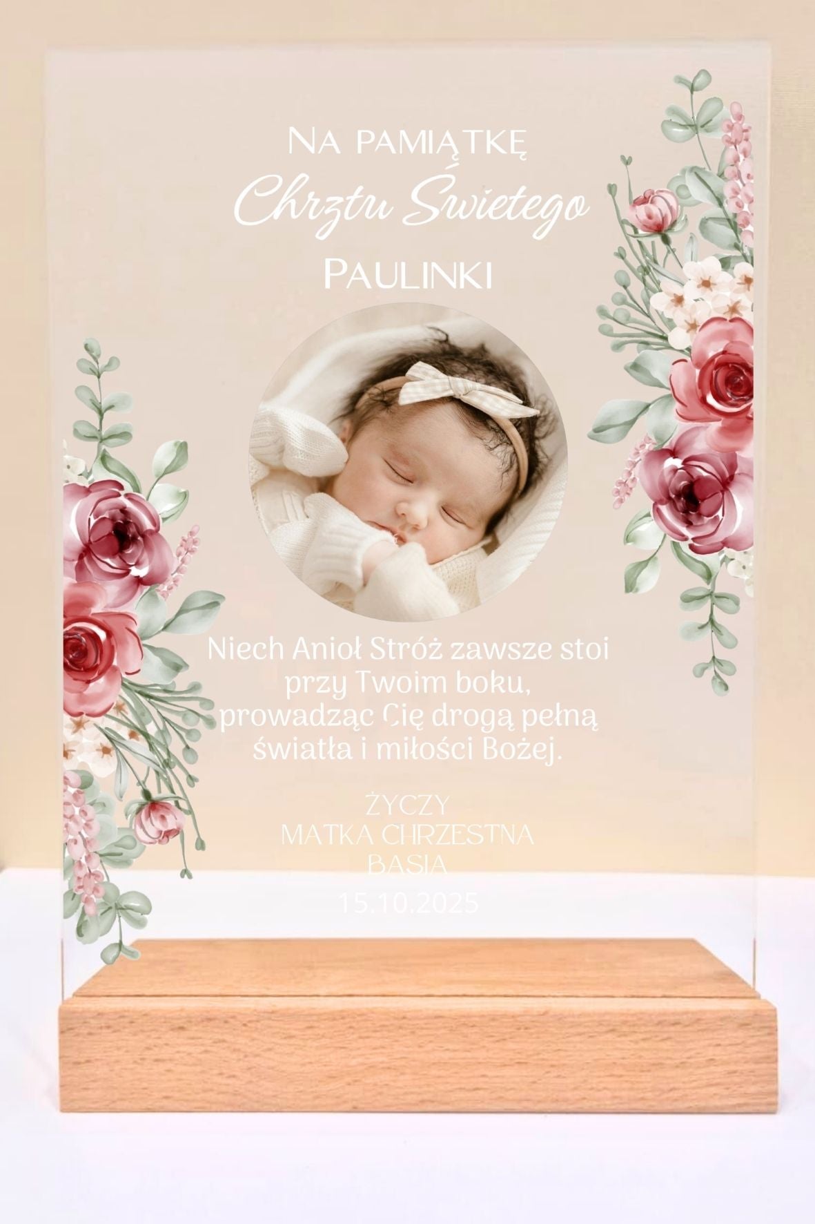 Statuetka Plexi, Chrzest - personalizowana #038
