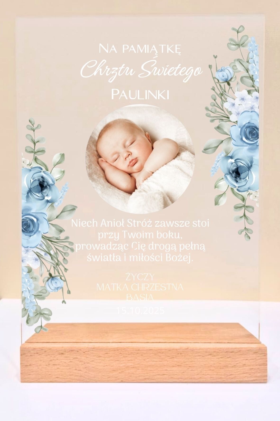 Statuetka Plexi, Chrzest - personalizowana #039