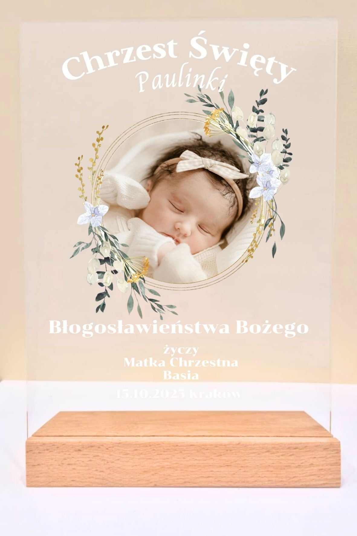 Statuetka Plexi, Chrzest - personalizowana #040