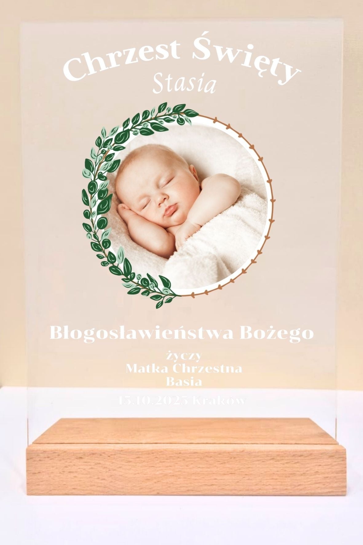 Statuetka Plexi, Chrzest - personalizowana #042