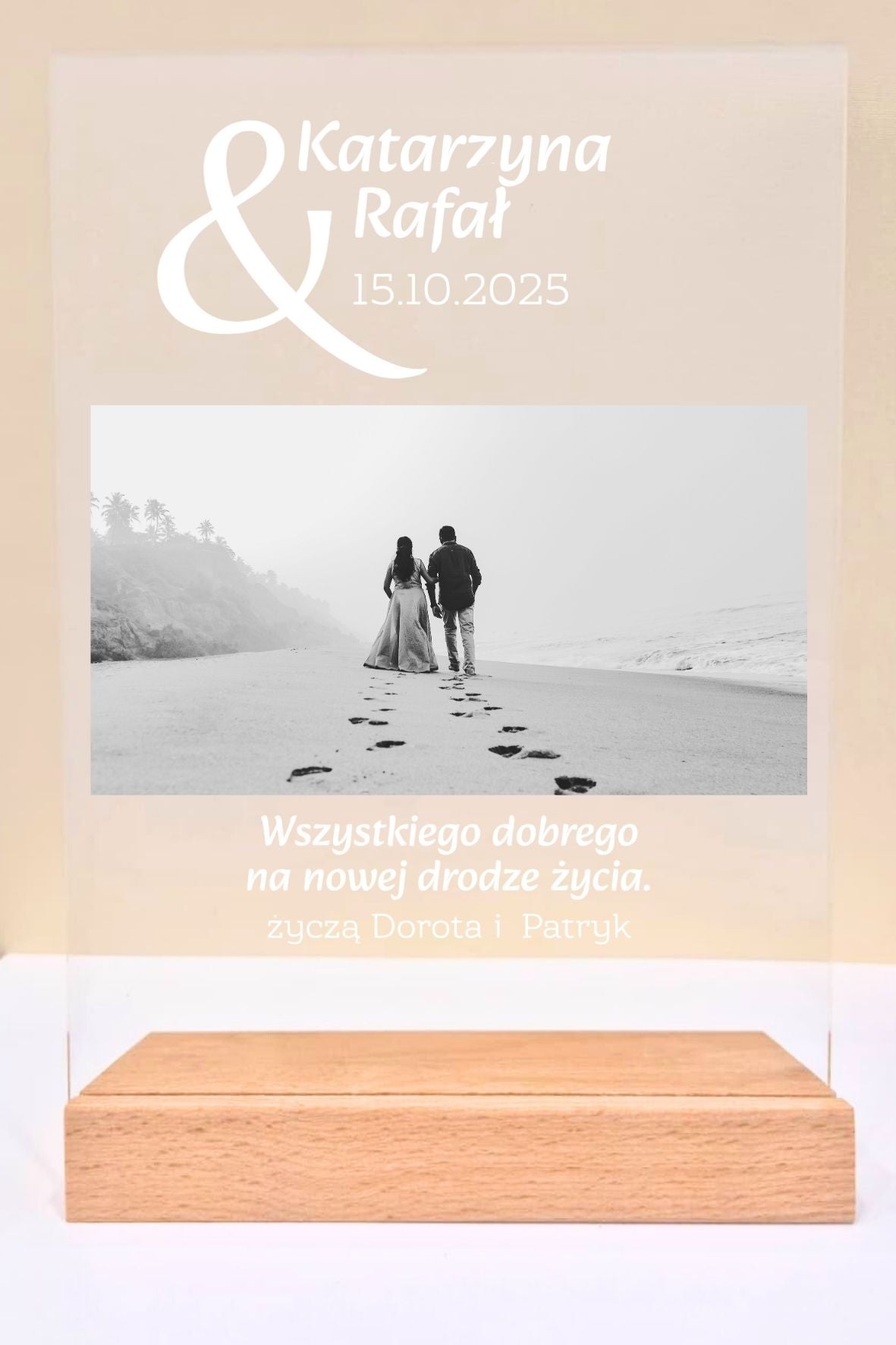 Statuetka Plexi, Ślub- personalizowana #043