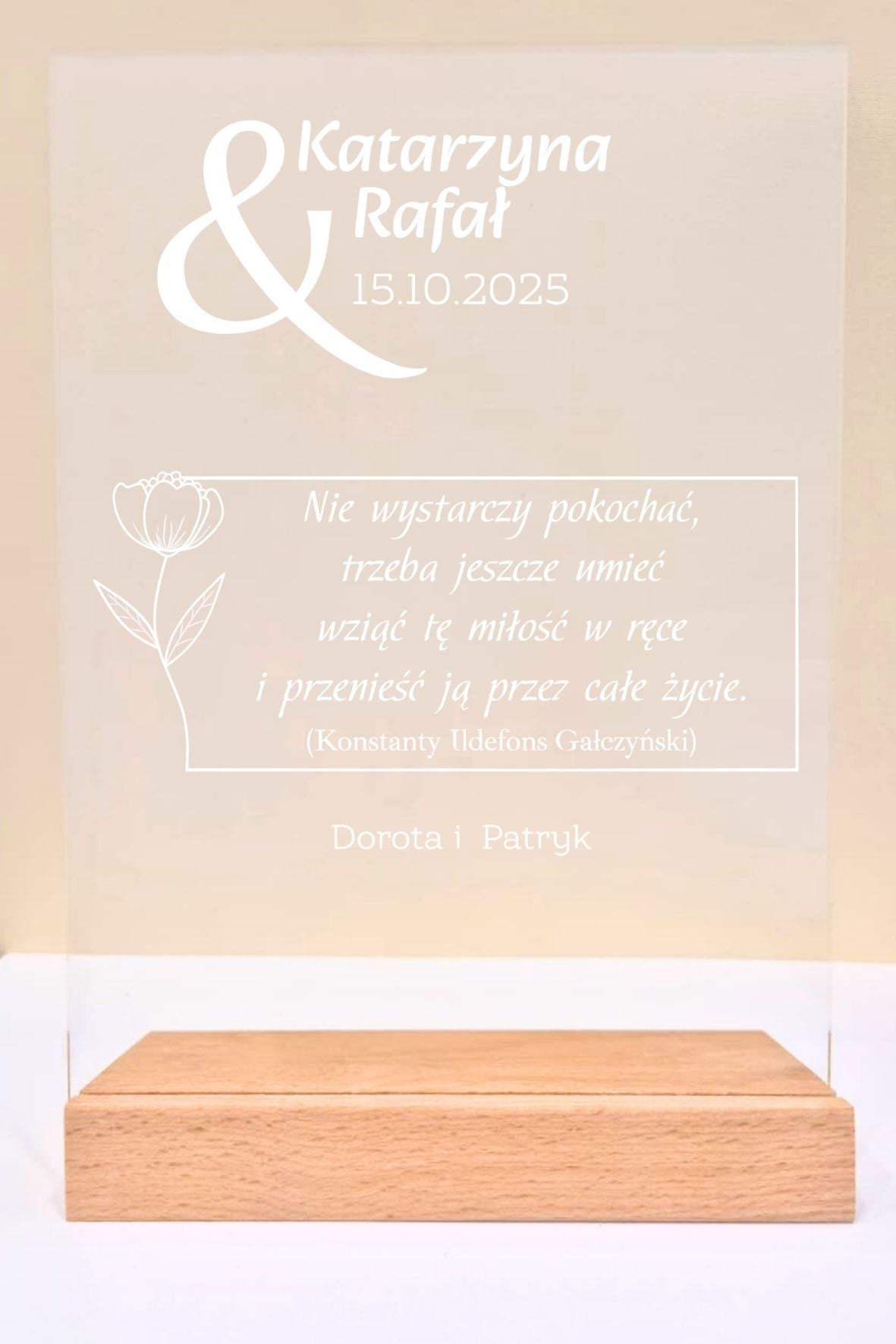 Statuetka Plexi, Ślub- personalizowana #046
