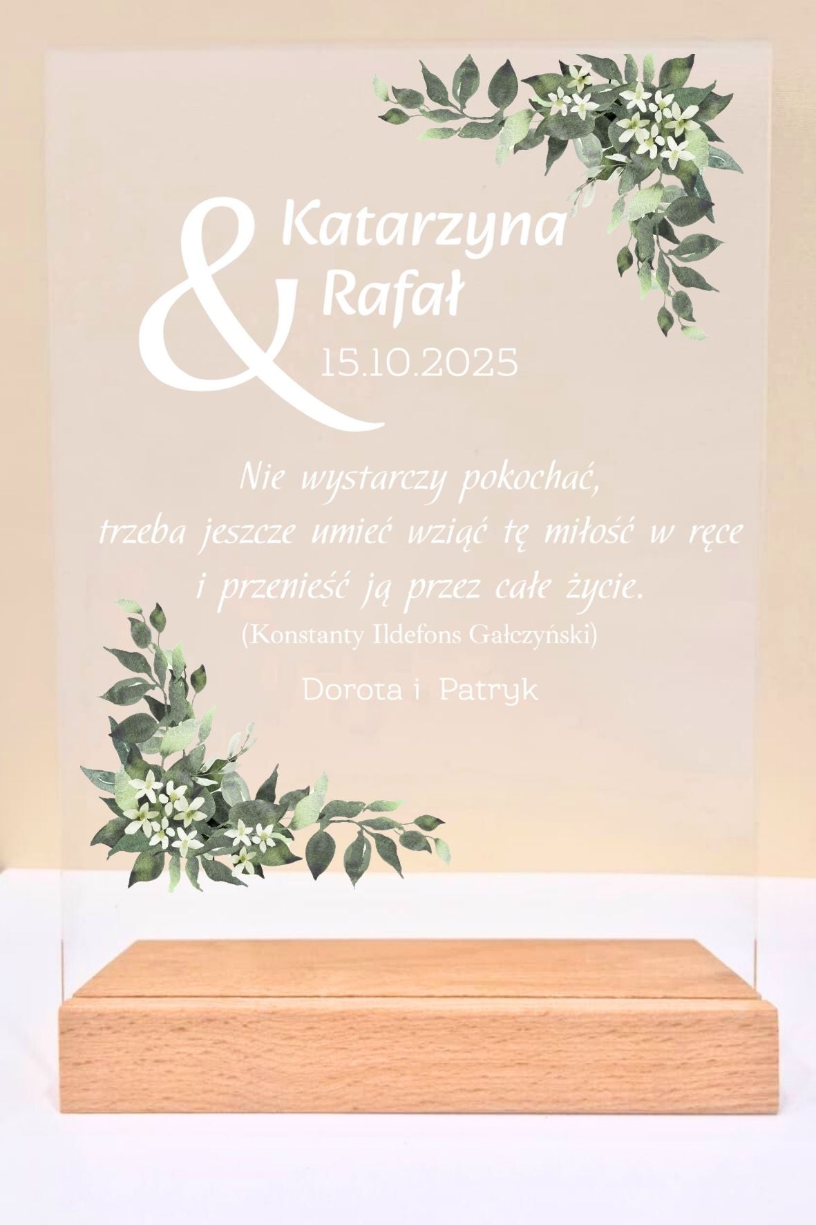Statuetka Plexi, Ślub- personalizowana #047