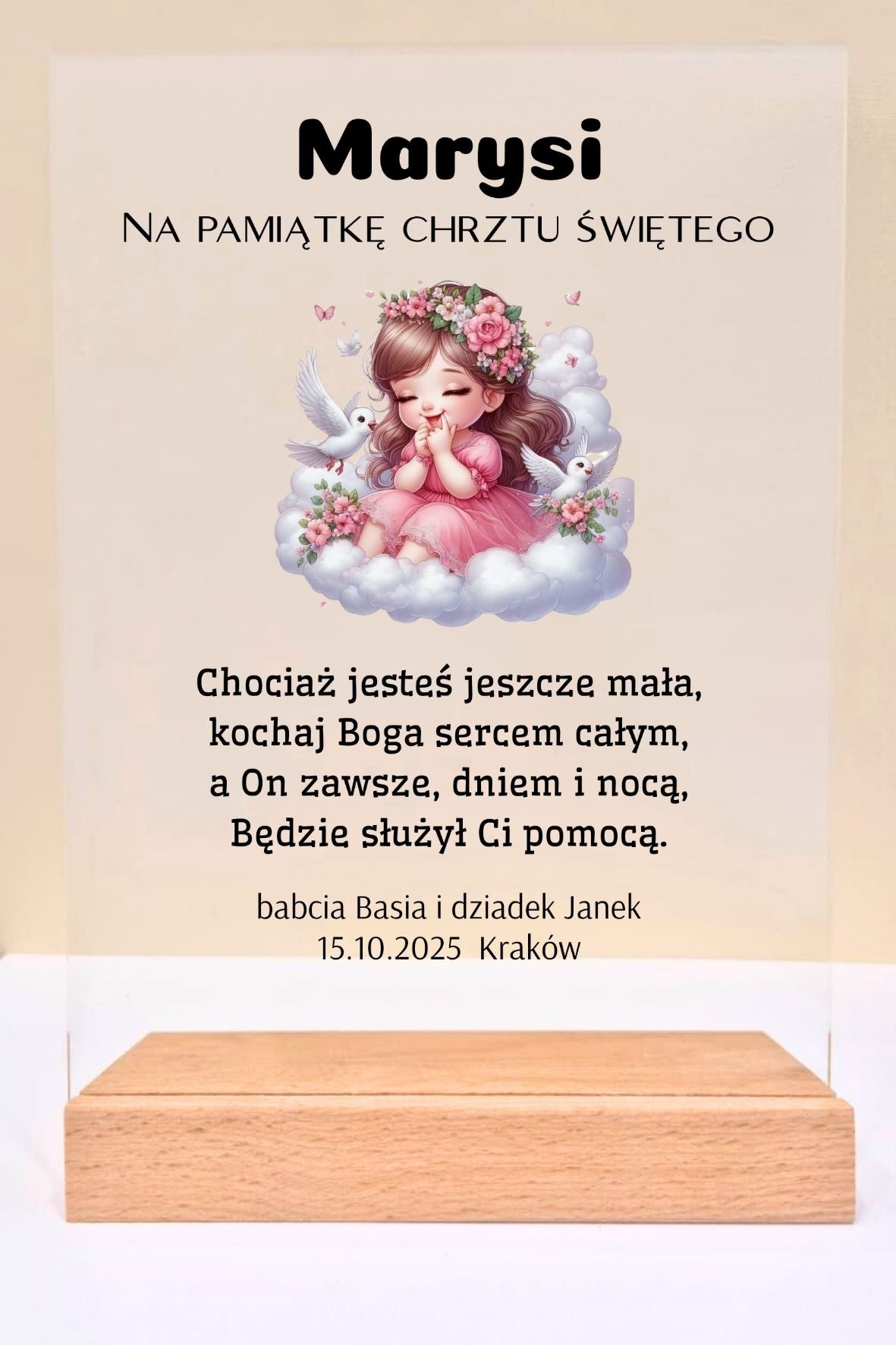 Statuetka Plexi, Chrzest - personalizowana #023