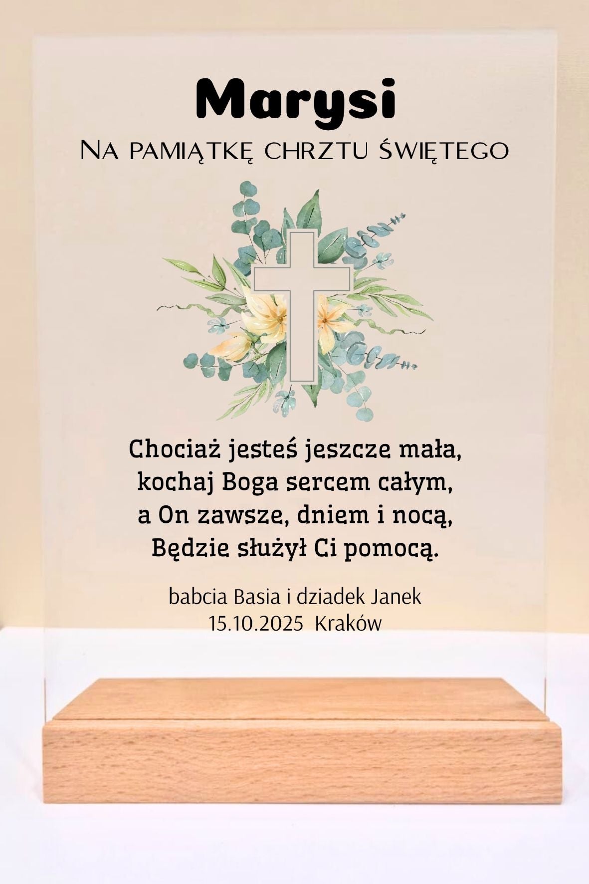 Statuetka Plexi, Chrzest - personalizowana #026