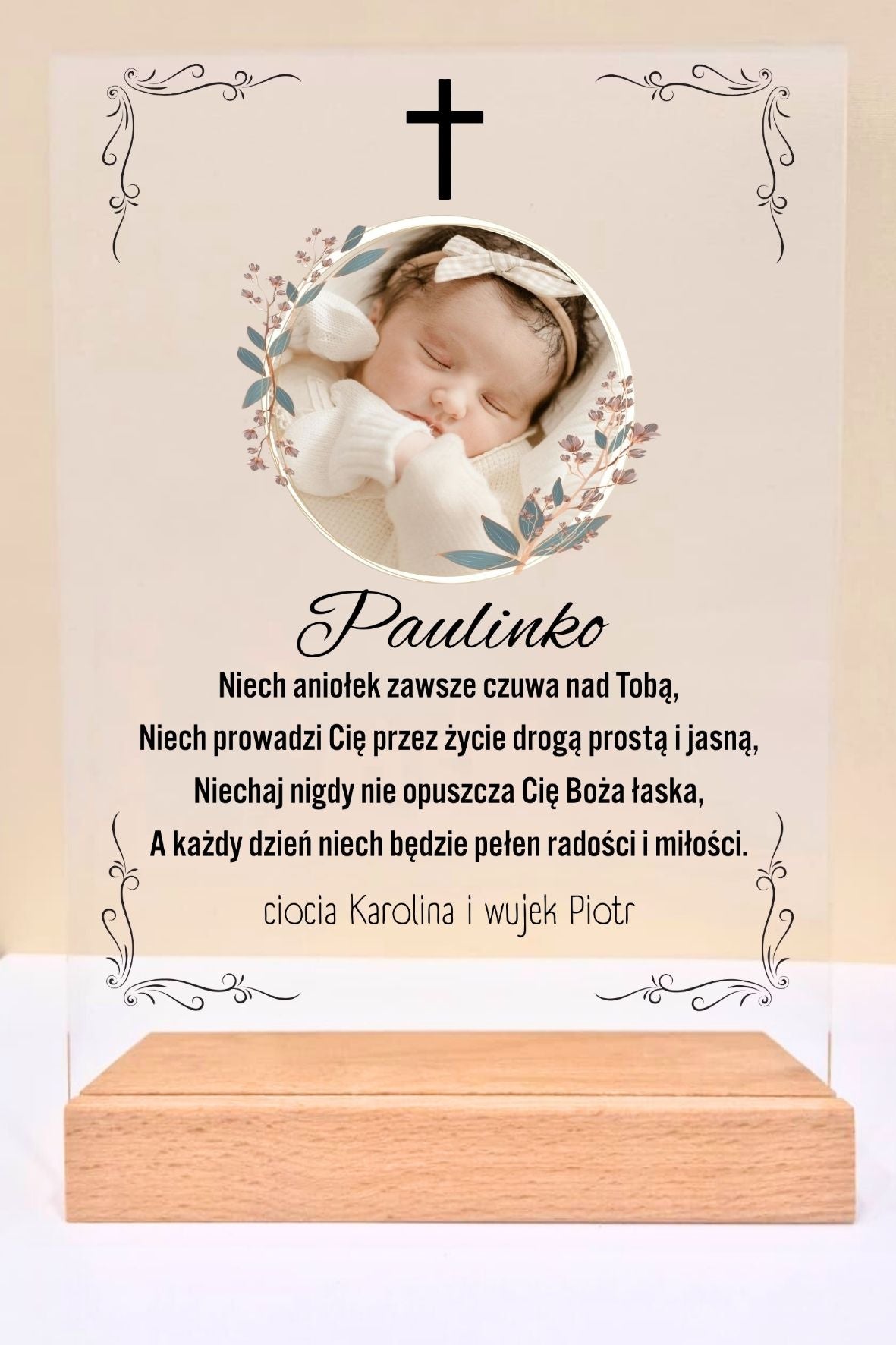 Statuetka Plexi, Chrzest - personalizowana #028