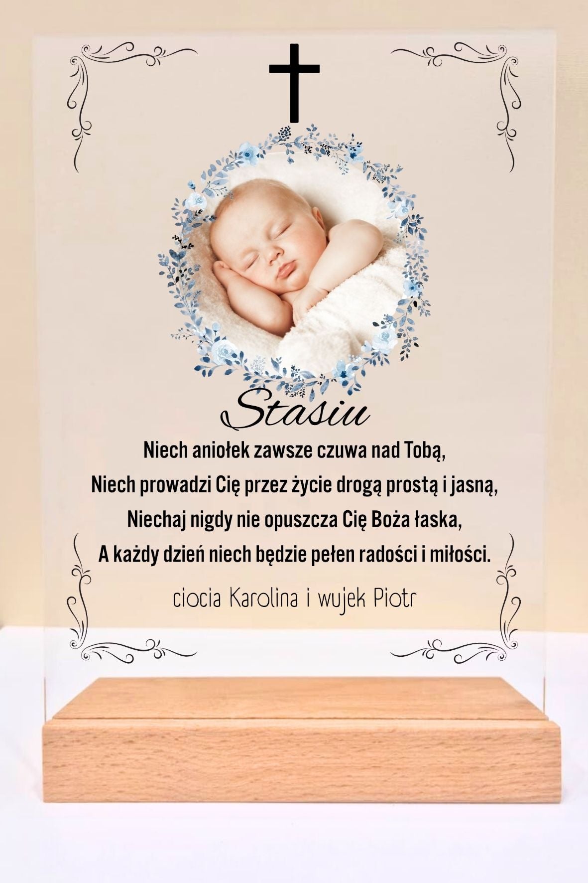 Statuetka Plexi, Chrzest - personalizowana #029
