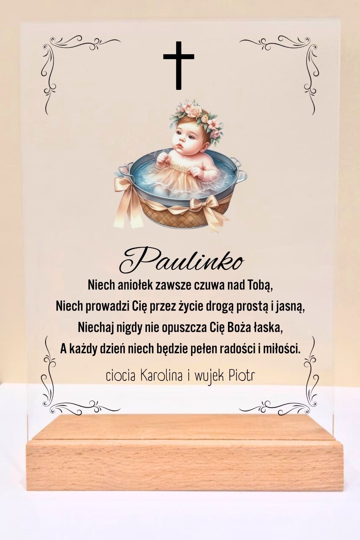 Statuetka Plexi, Chrzest - personalizowana #030