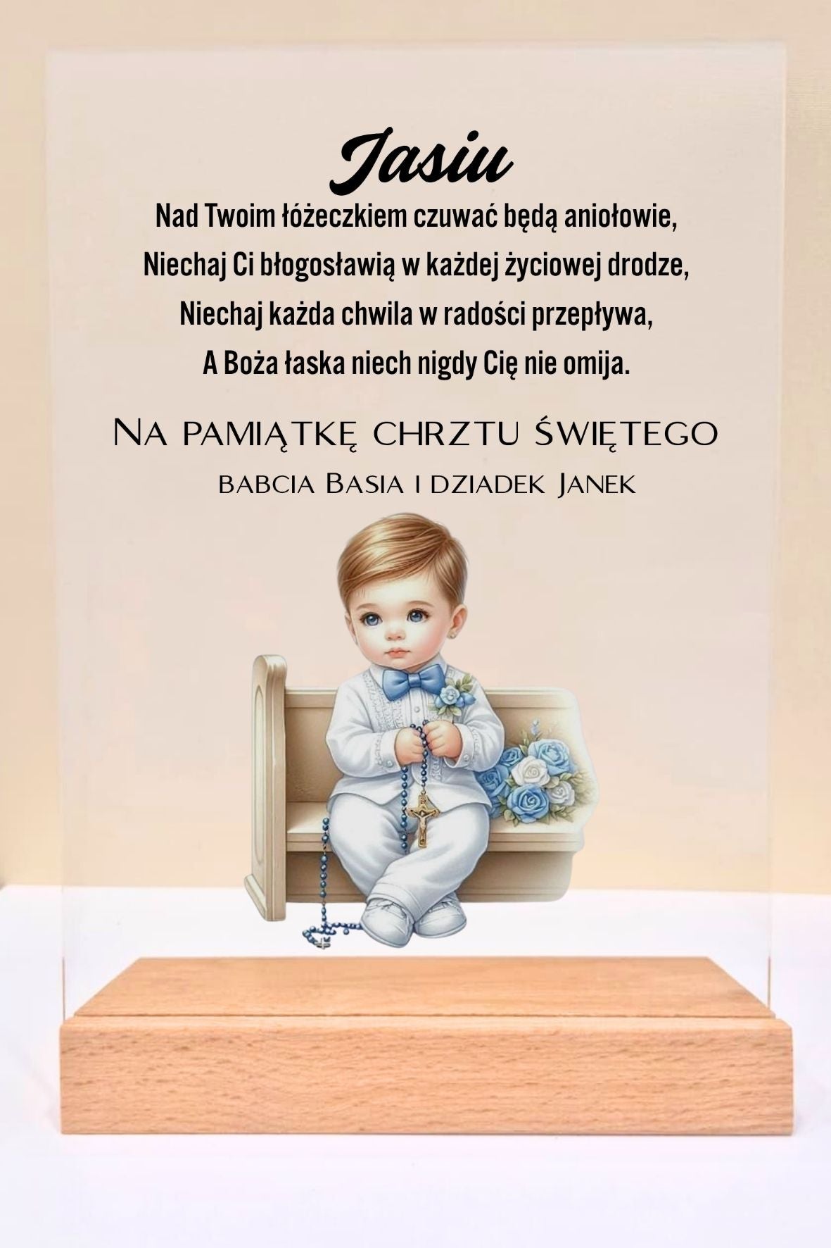 Statuetka Plexi, Chrzest - personalizowana #031