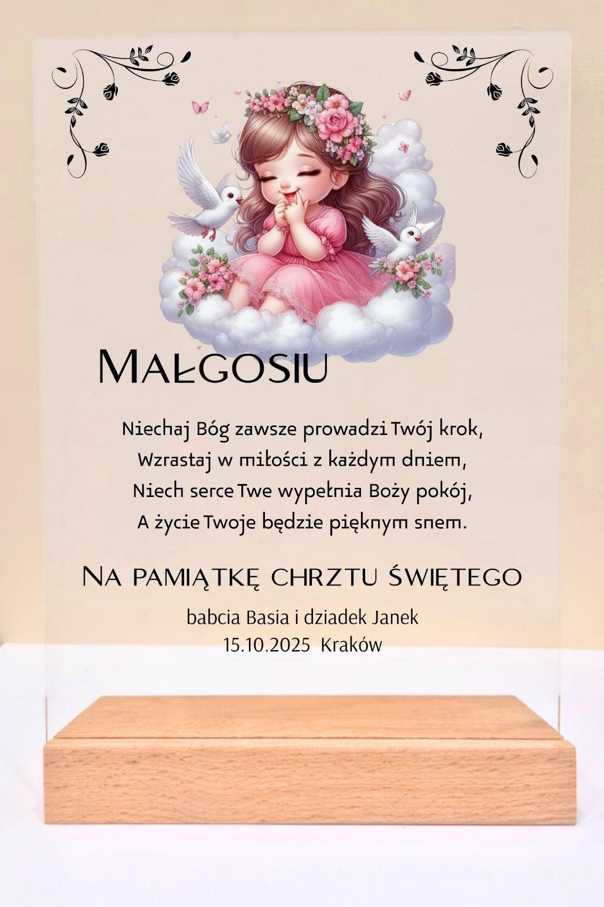 Statuetka Plexi, Chrzest - personalizowana #034