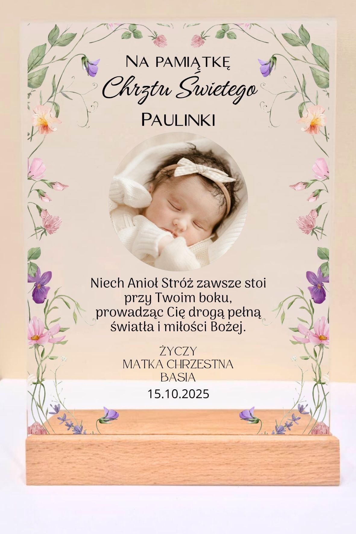 Statuetka Plexi, Chrzest - personalizowana #036