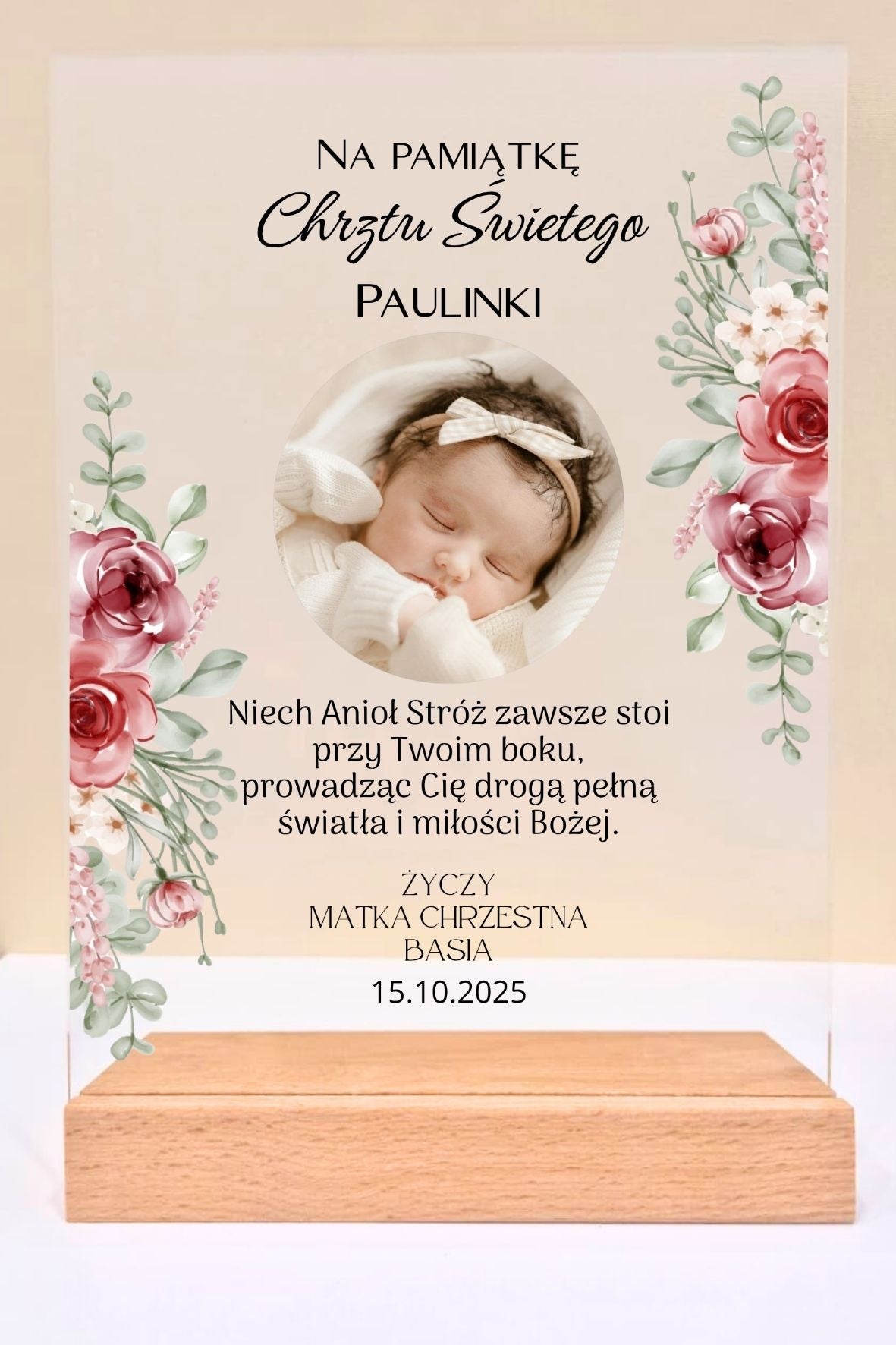 Statuetka Plexi, Chrzest - personalizowana #038