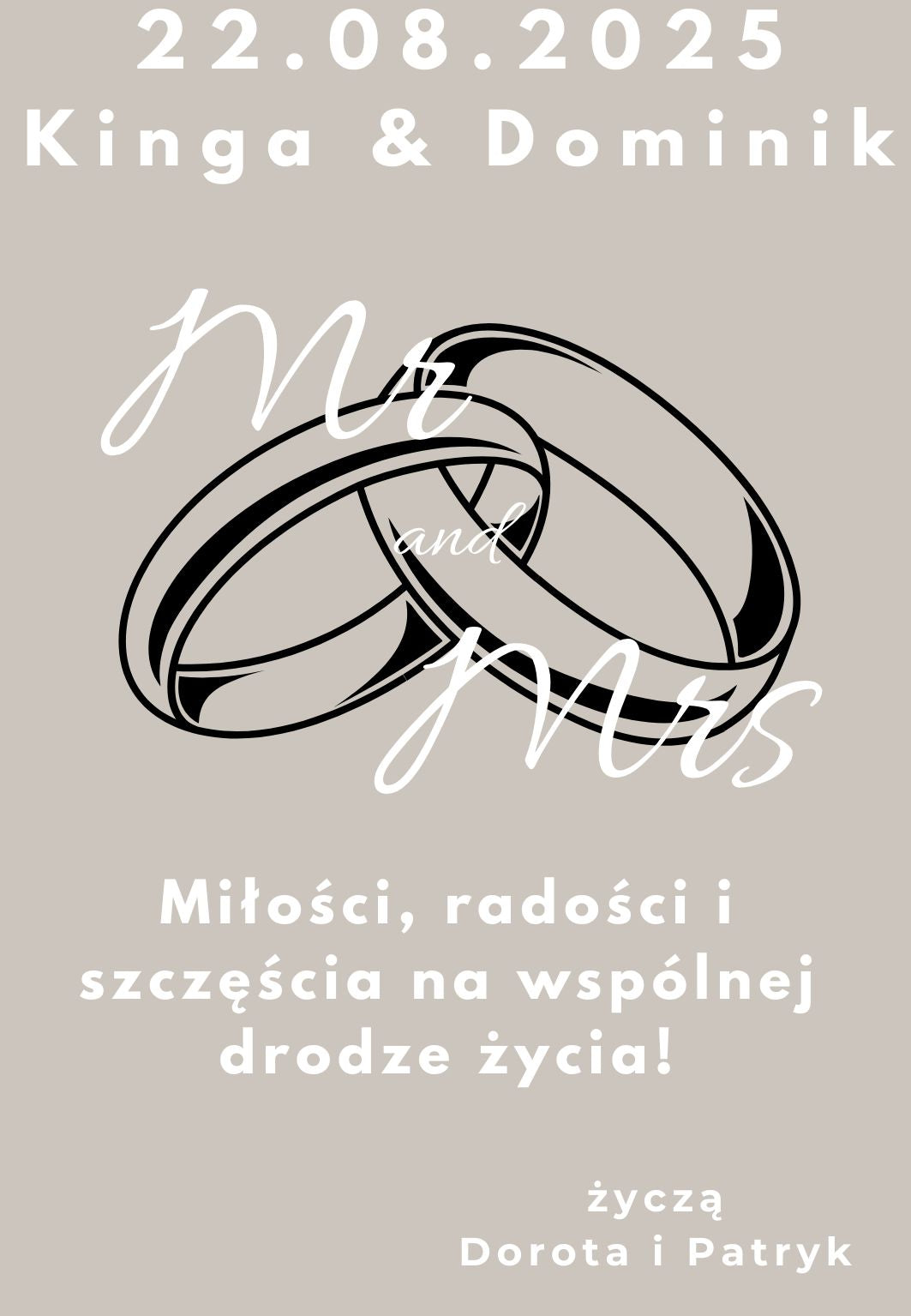 Etykieta na wino - ślub #002
