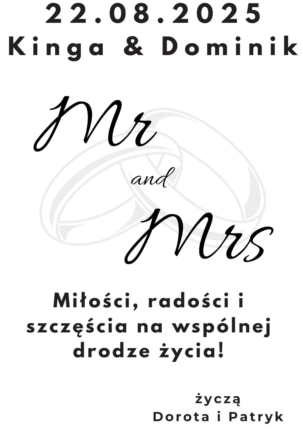Etykieta na wino - ślub #002