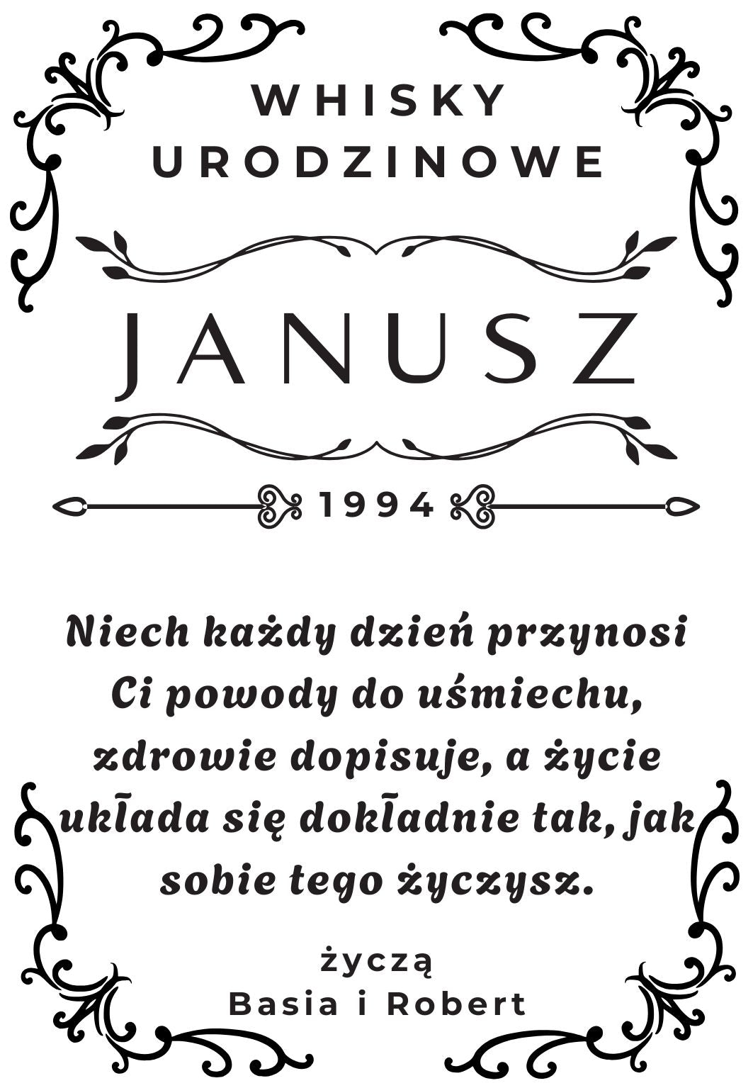 Etykieta na whisky - urodziny #003