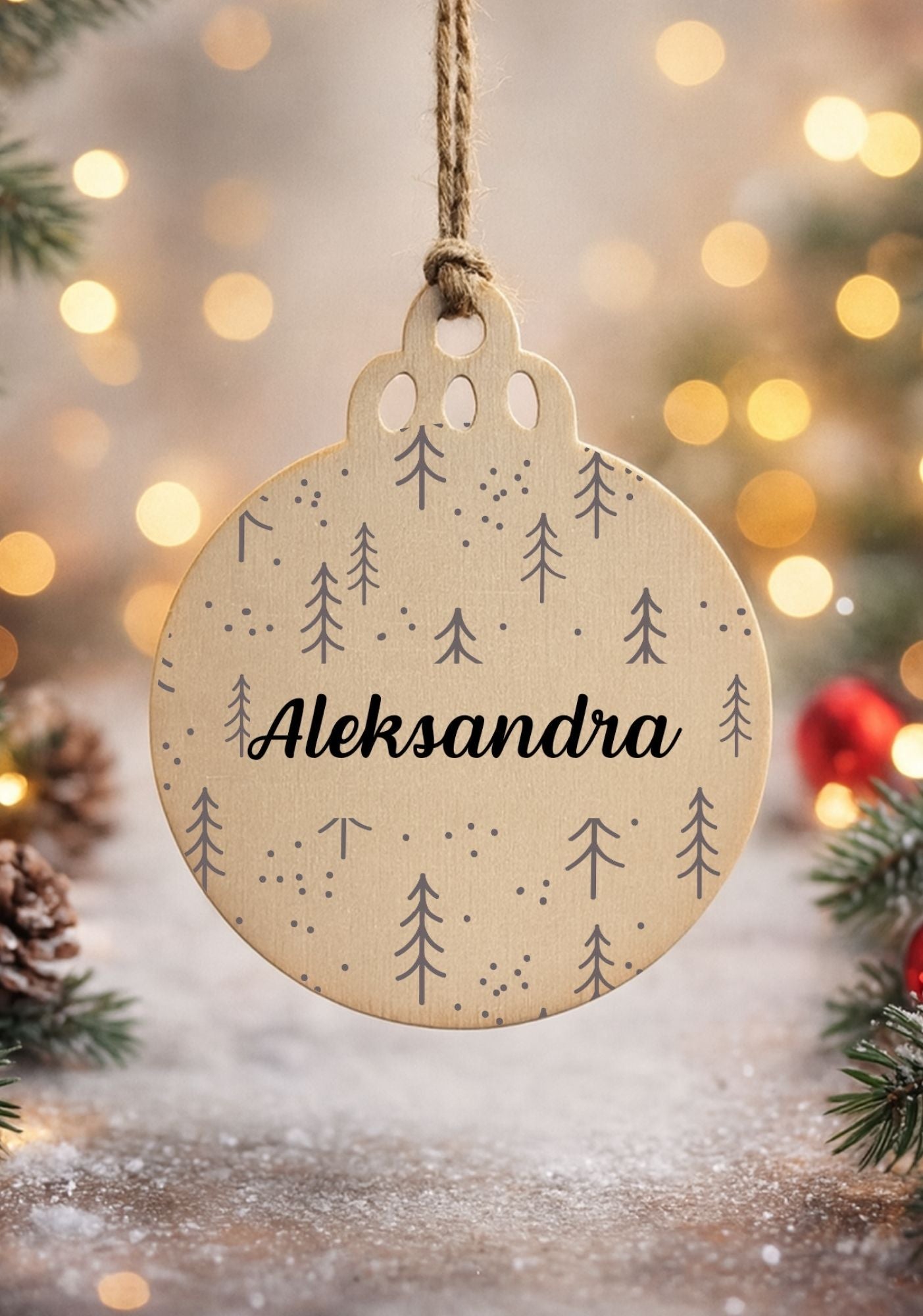 Bombka drewniana #001