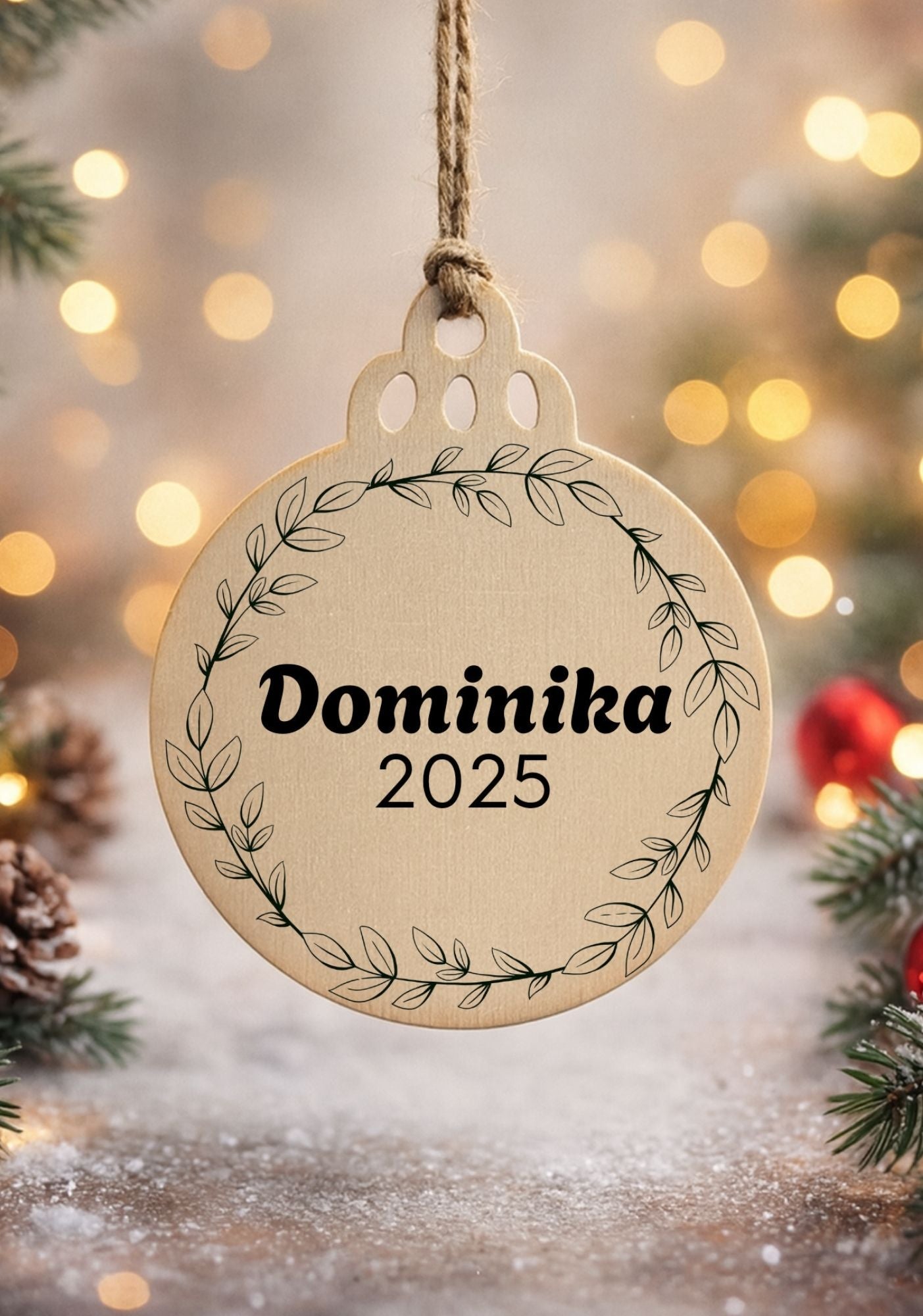 Bombka drewniana #003