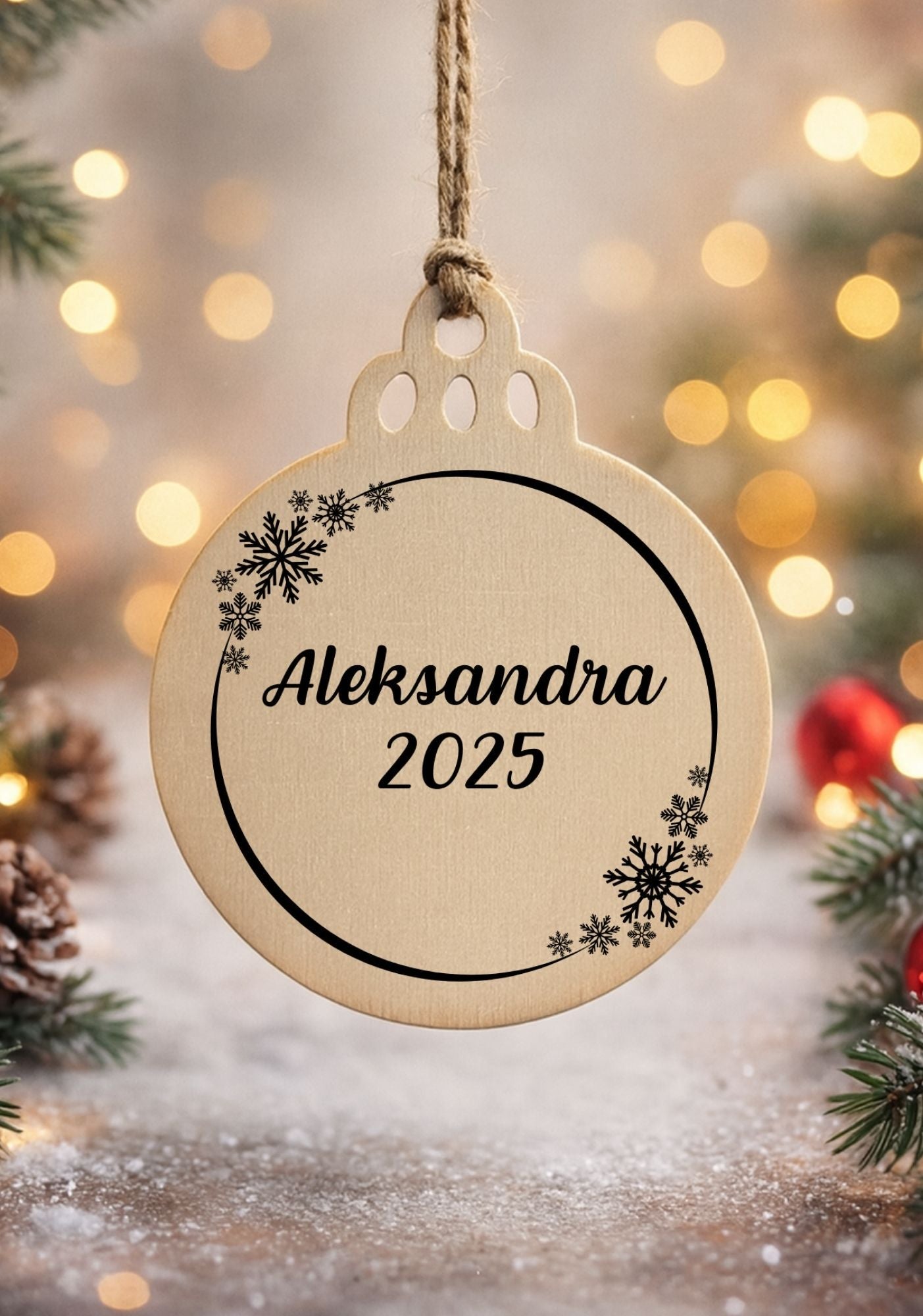 Bombka drewniana #005