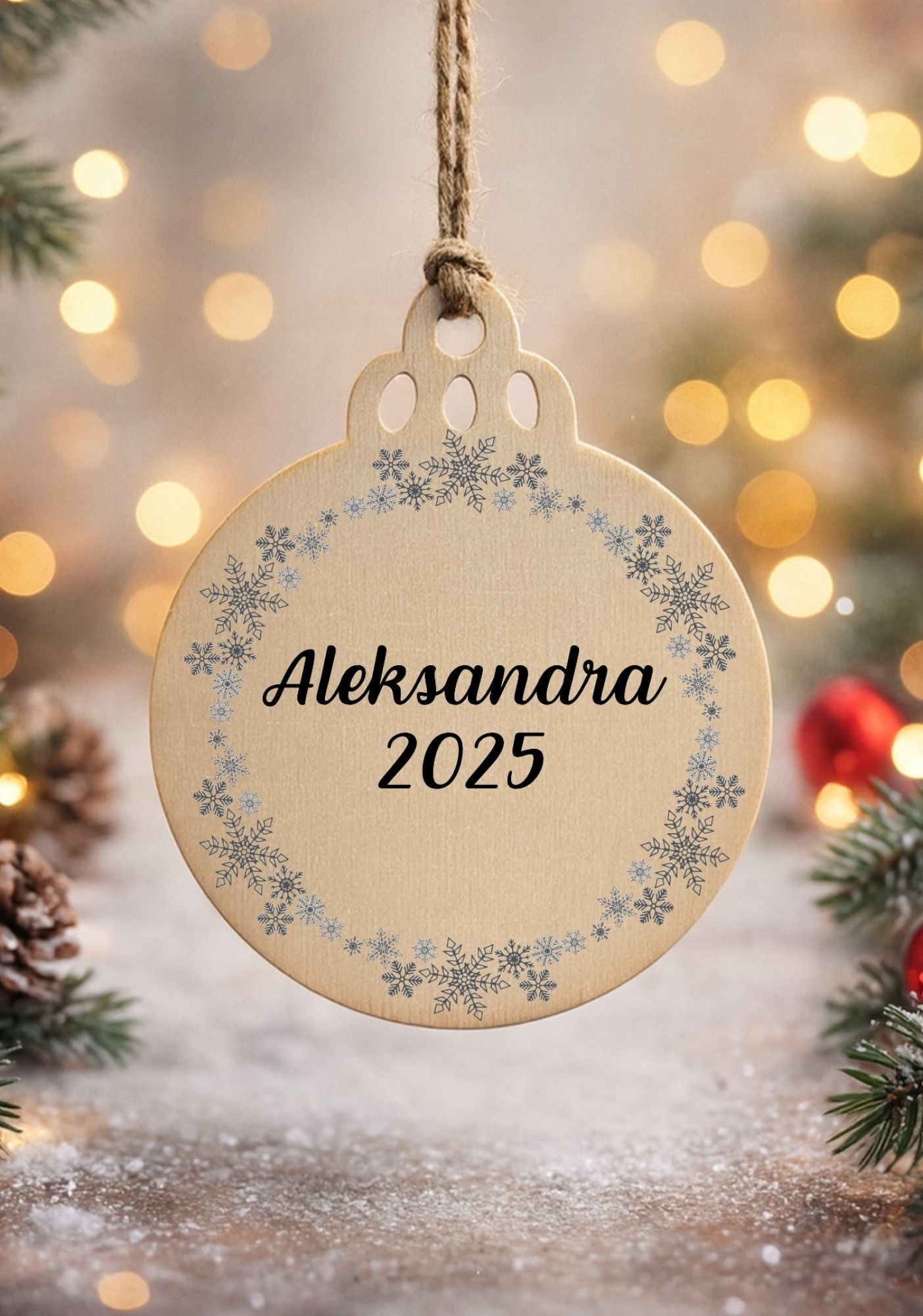 Bombka drewniana #006