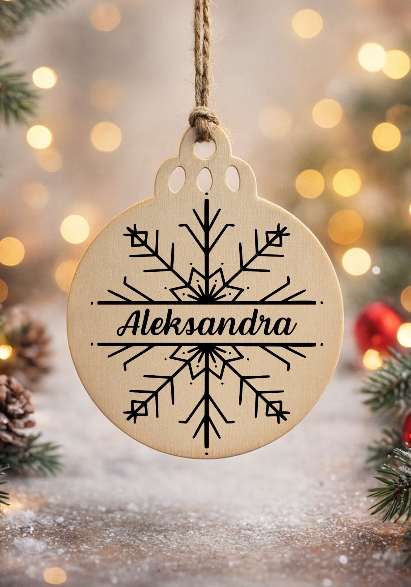 Bombka drewniana #007