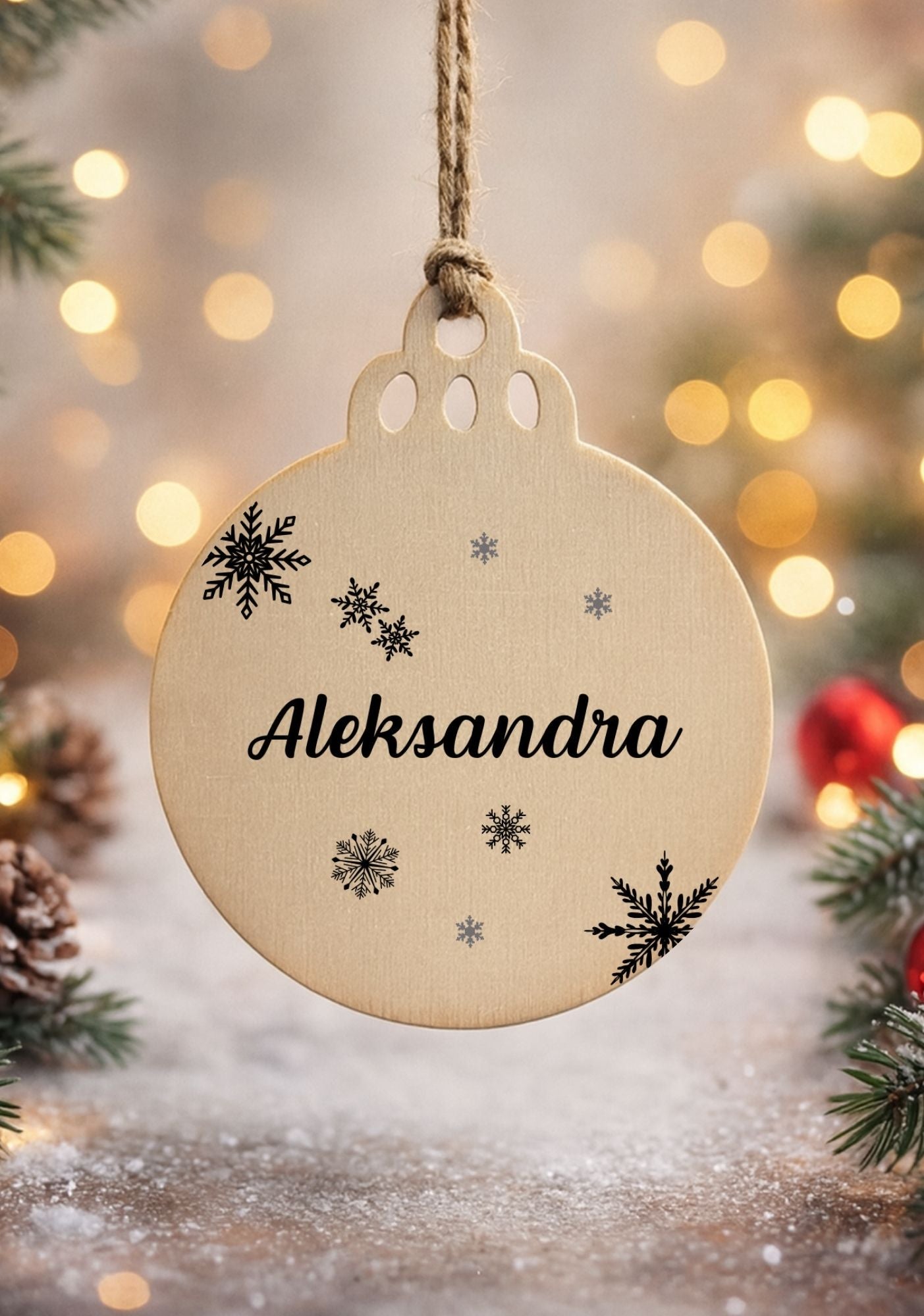 Bombka drewniana #009