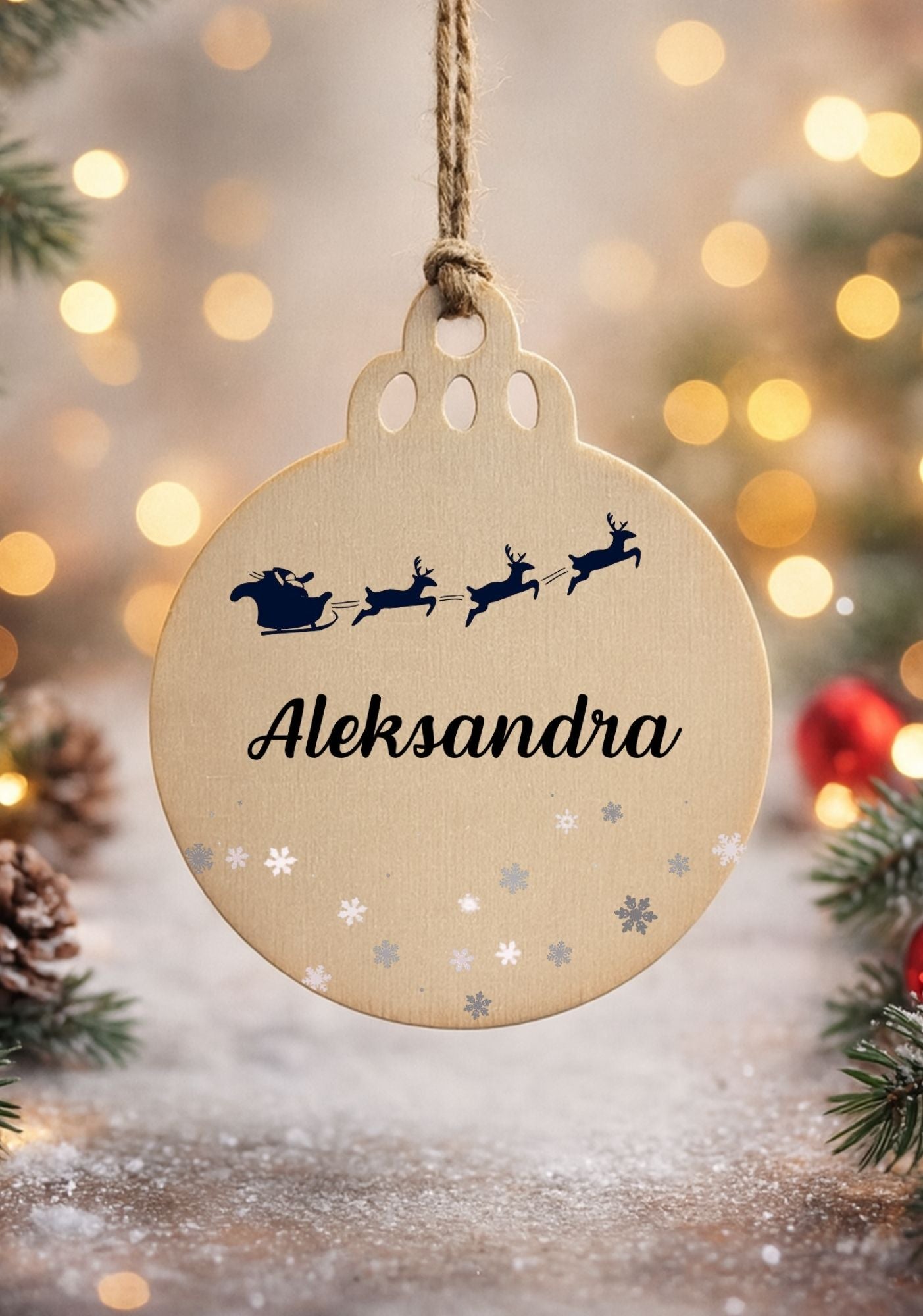 Bombka drewniana #010