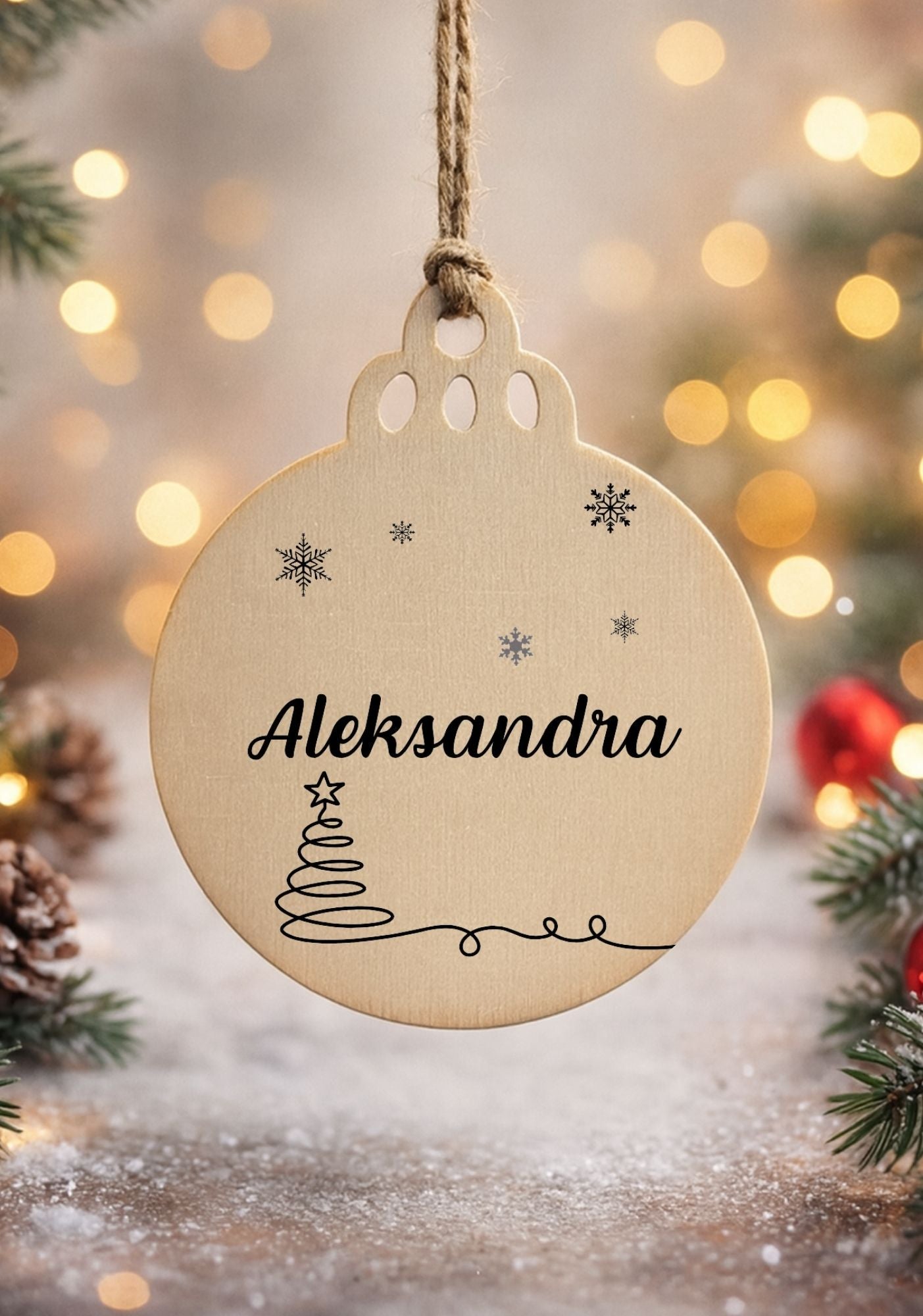 Bombka drewniana #011