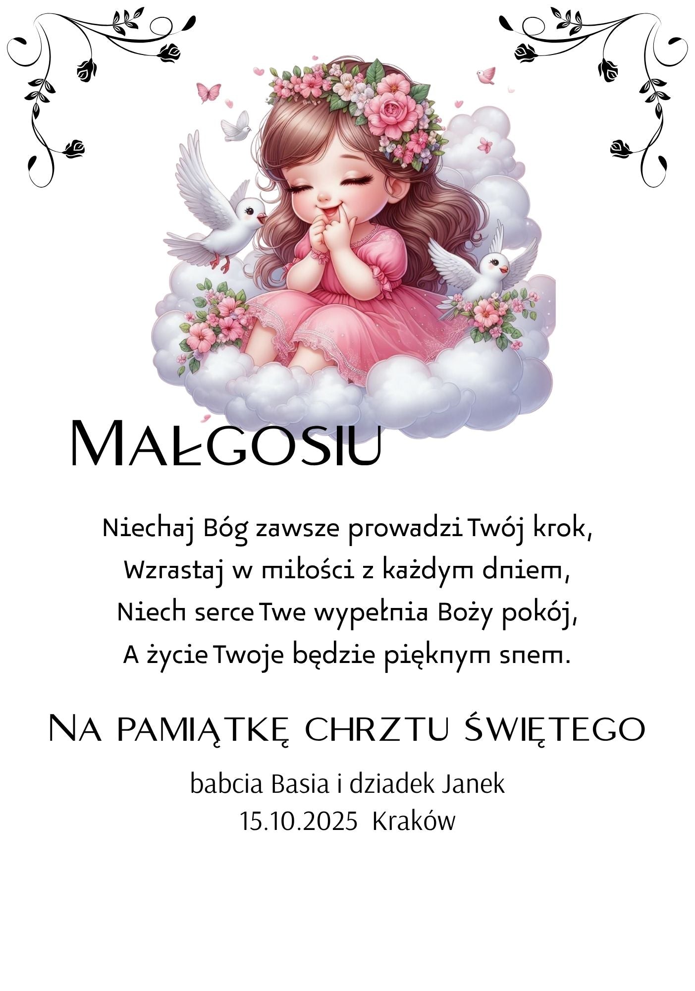 Statuetka Plexi, Chrzest - personalizowana #034