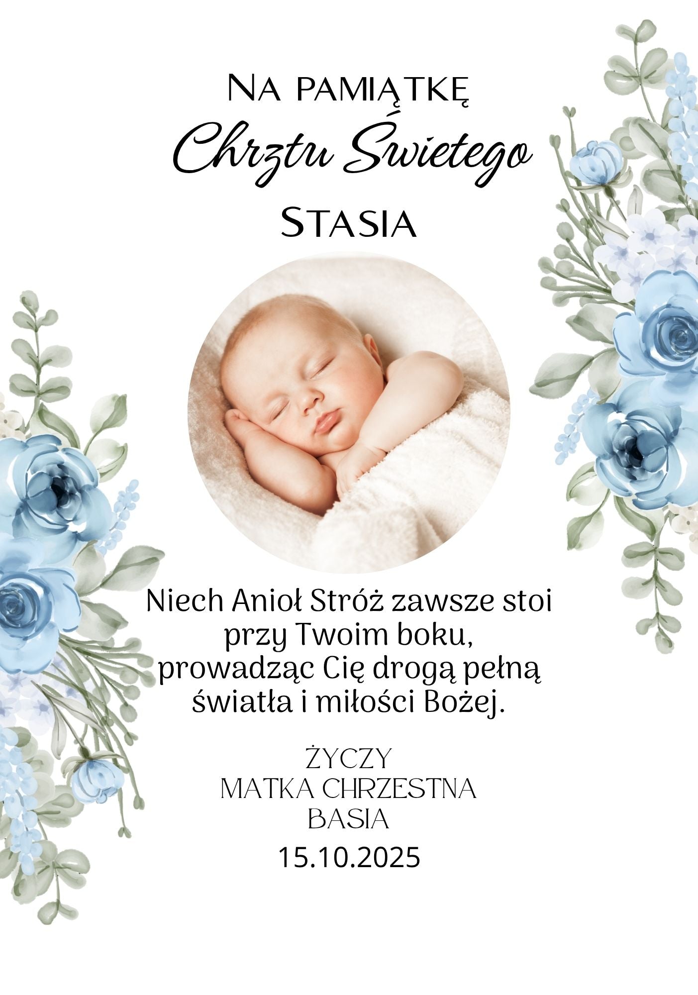 Statuetka Plexi, Chrzest - personalizowana #039