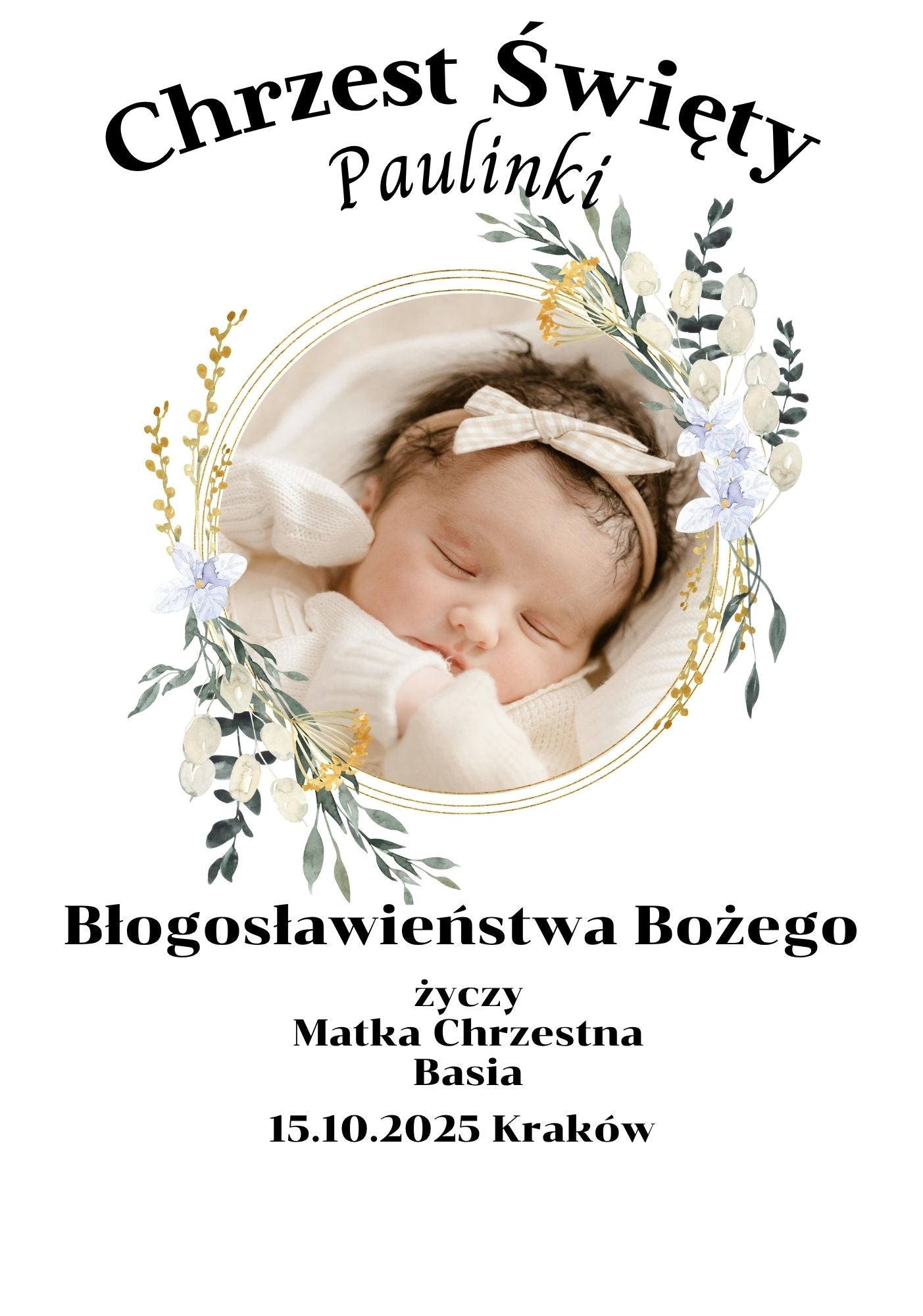 Statuetka Plexi, Chrzest - personalizowana #040