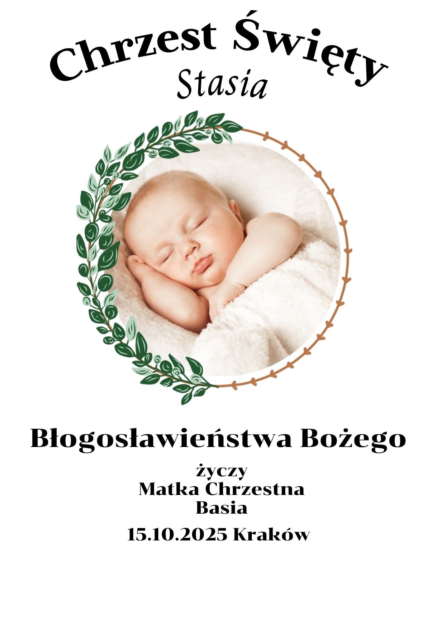 Statuetka Plexi, Chrzest - personalizowana #042