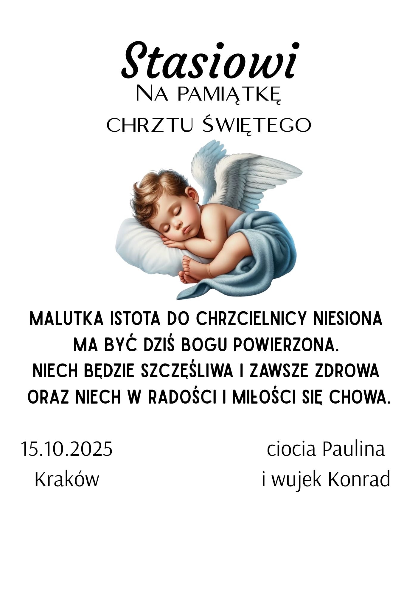 Statuetka Plexi, Chrzest - personalizowana #018