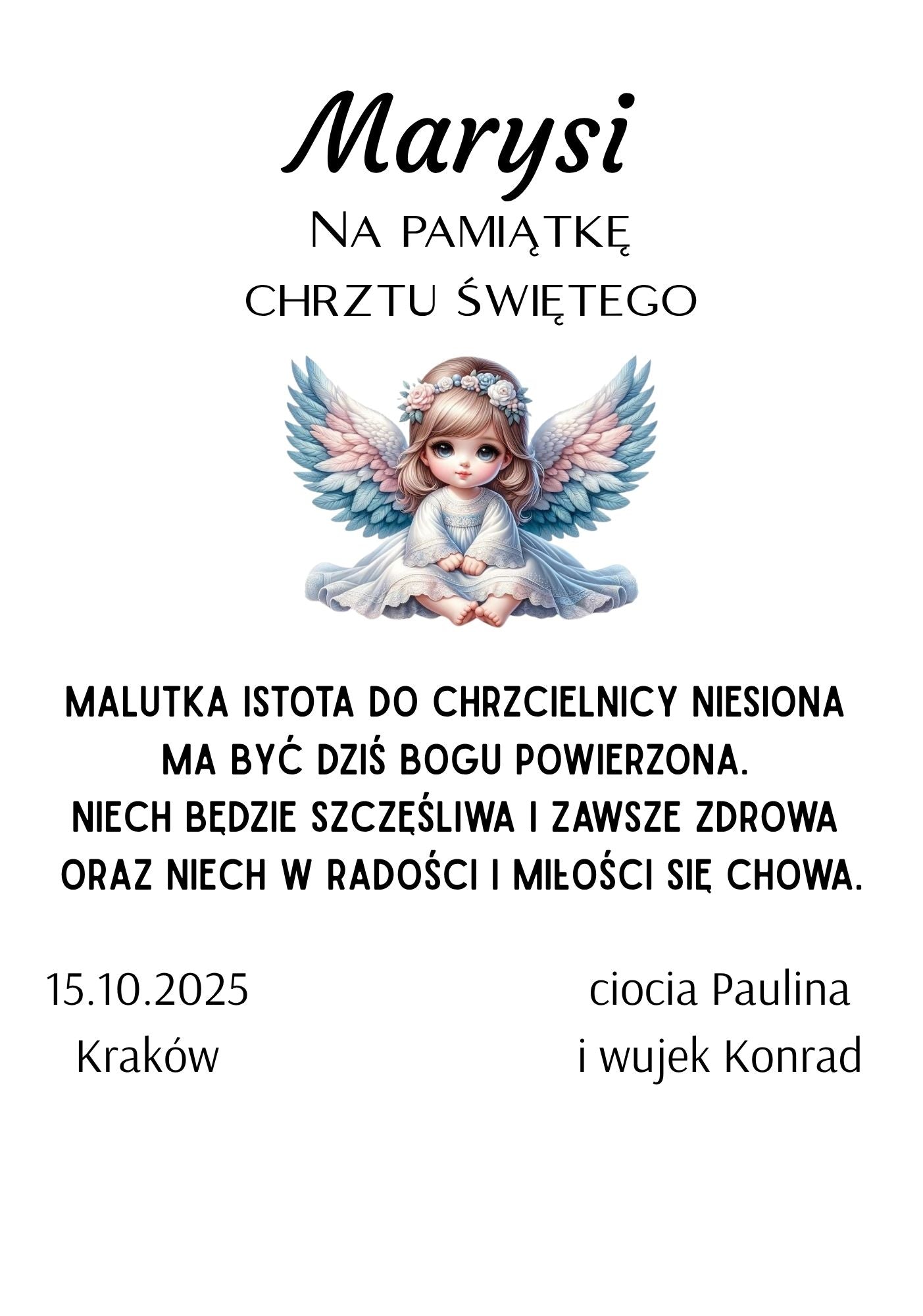 Statuetka Plexi, Chrzest - personalizowana #019