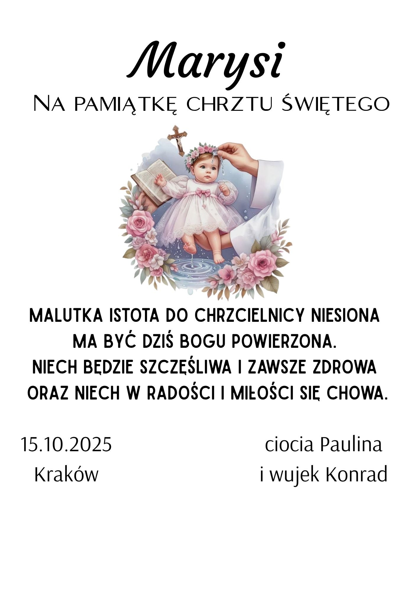 Statuetka Plexi, Chrzest - personalizowana #020