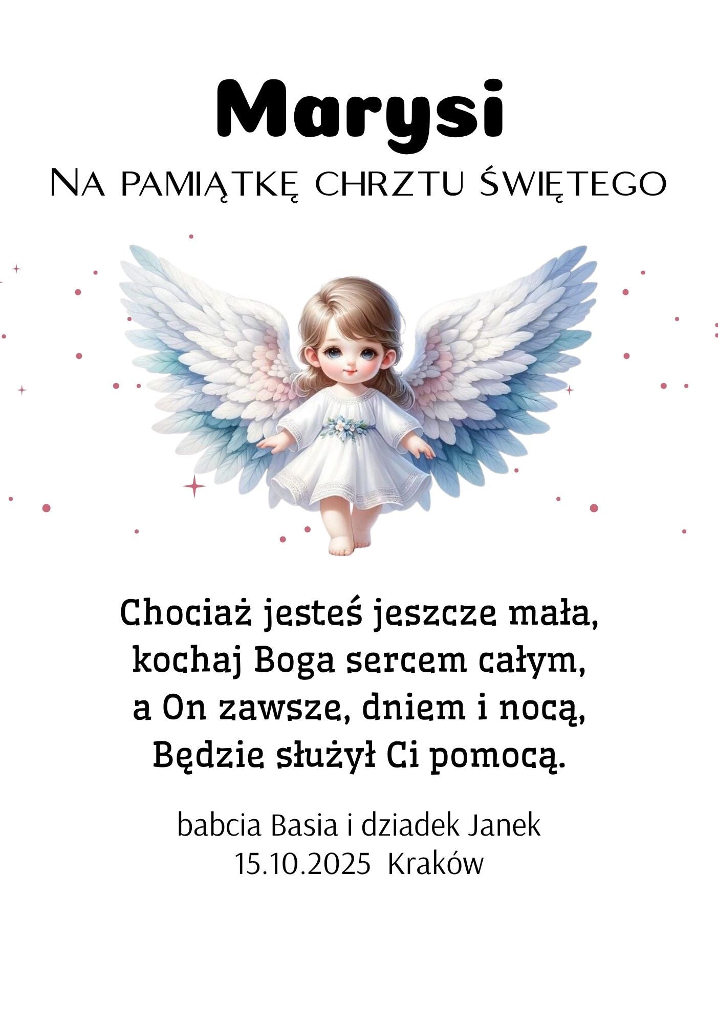 Statuetka Plexi, Chrzest - personalizowana #022