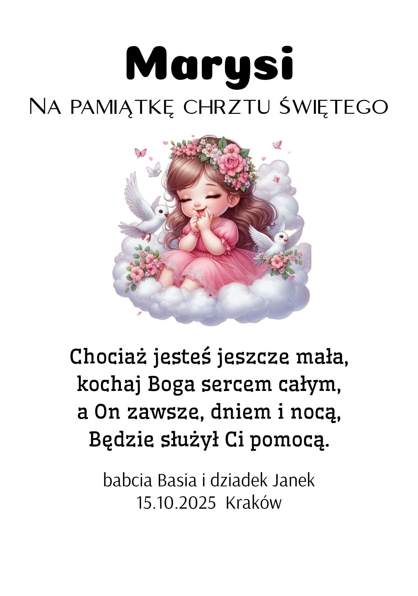 Statuetka Plexi, Chrzest - personalizowana #023