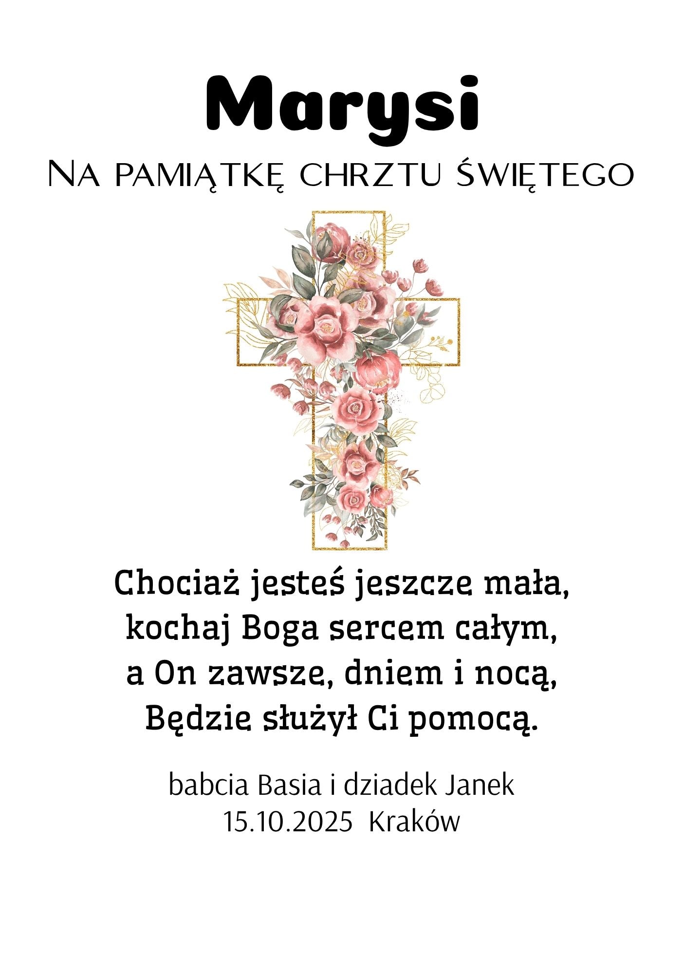 Statuetka Plexi, Chrzest - personalizowana #024